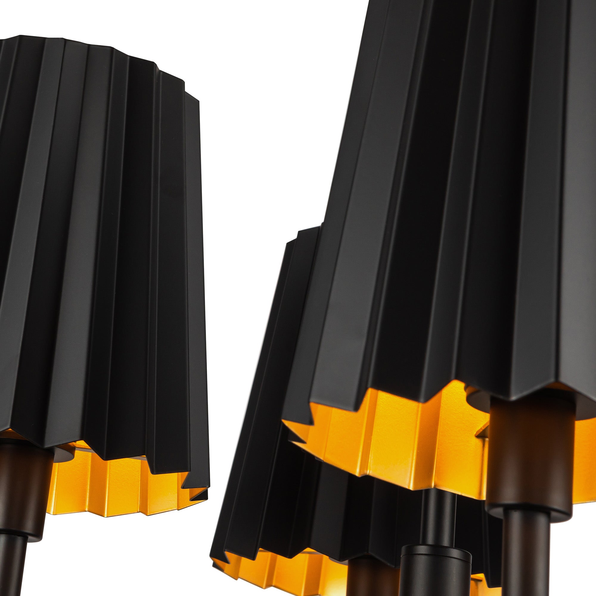 Plisse 23-in Matte Black 4 Lights Chandeliers