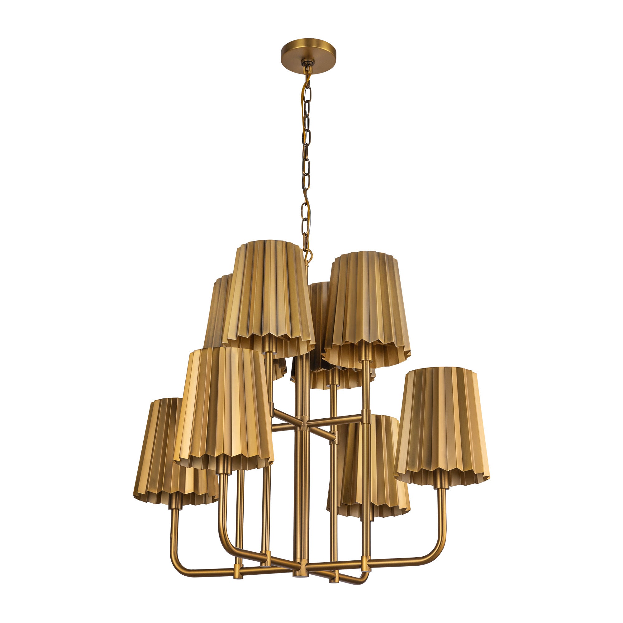 Plisse 30-in Aged Gold 8 Lights Chandeliers