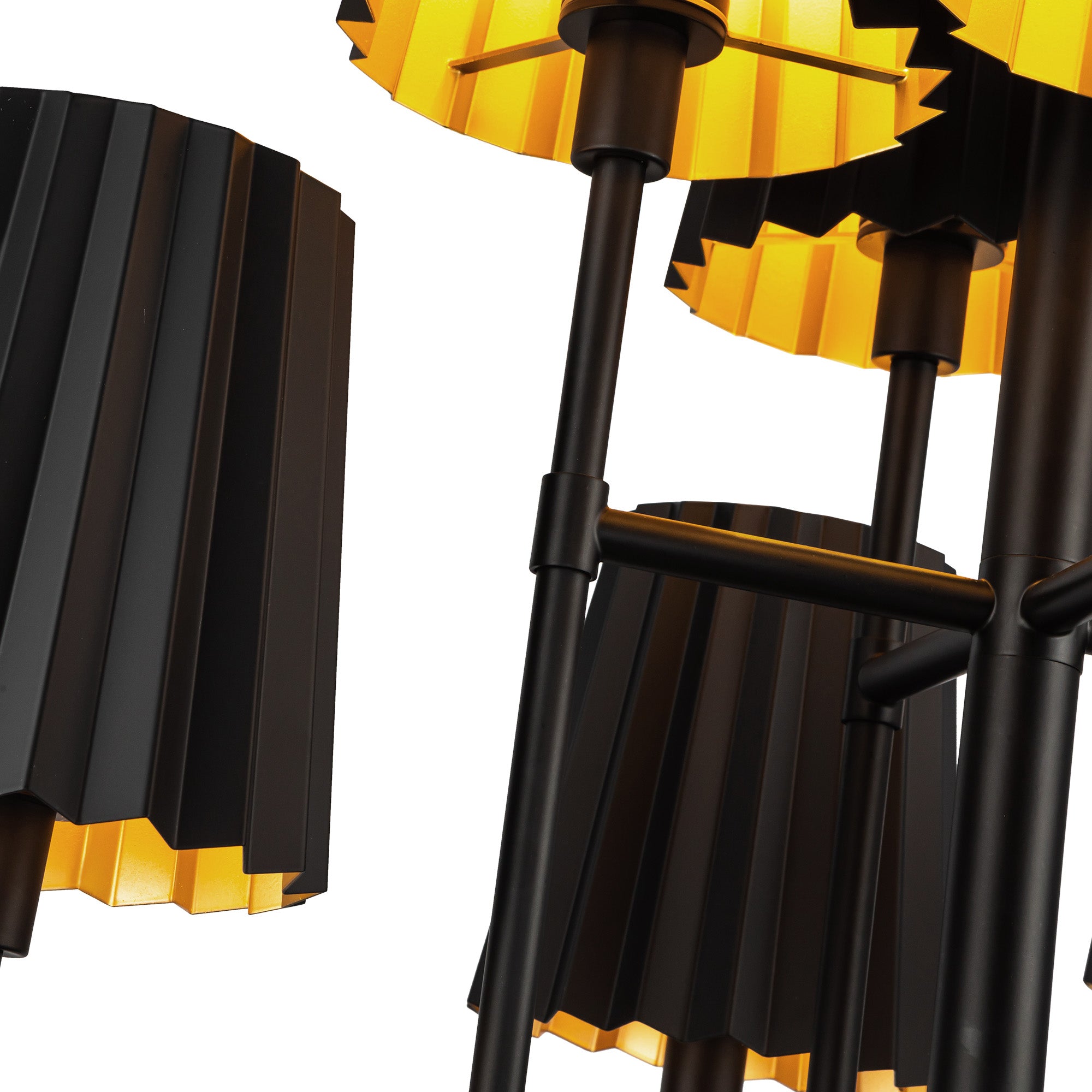 Plisse 30-in Matte Black 8 Lights Chandeliers