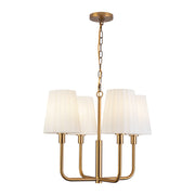 Plisse 23-in Aged Gold/Opal Matte Glass 4 Lights Chandeliers