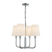 Plisse 23-in Chrome/Opal Matte Glass 4 Lights Chandeliers