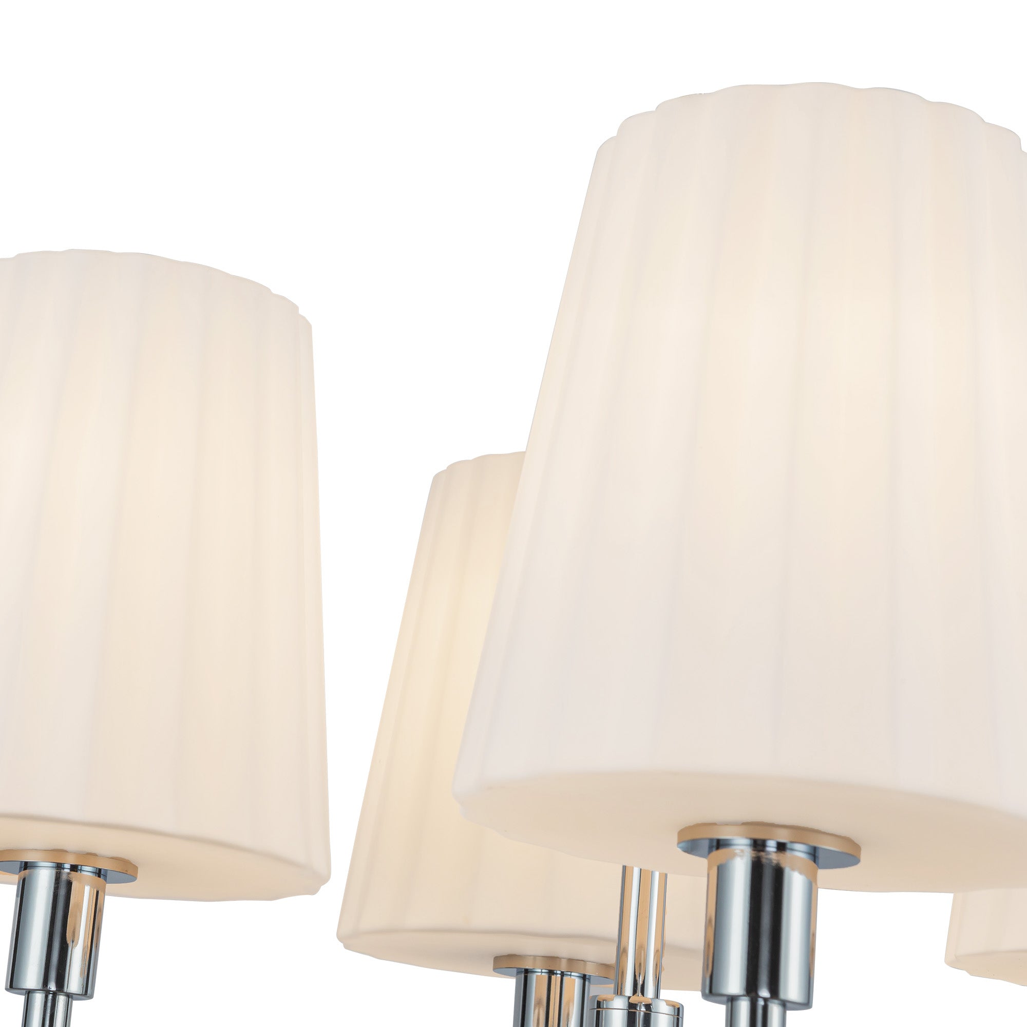 Plisse 23-in Chrome/Opal Matte Glass 4 Lights Chandeliers