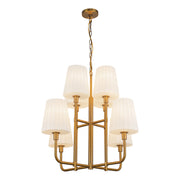 Plisse 30-in Aged Gold/Opal Matte Glass 8 Lights Chandeliers