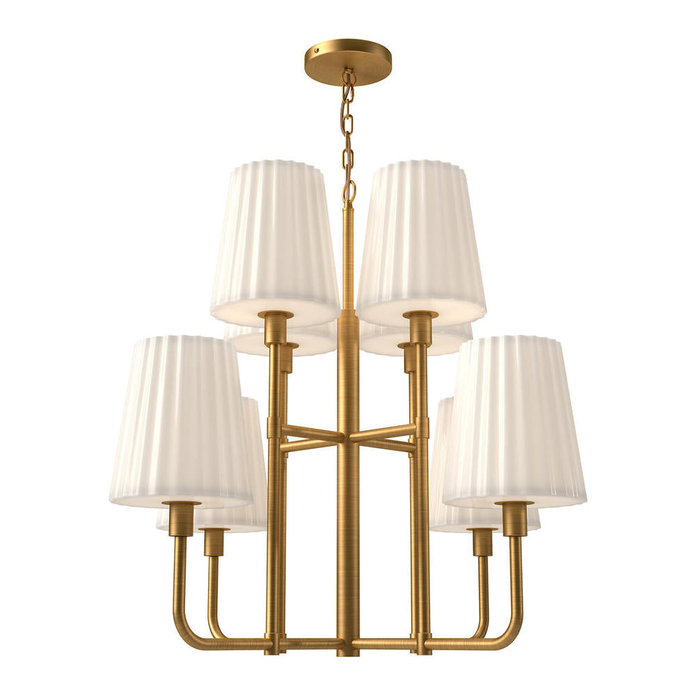 Alora Lighting PLISSE CH628830AGOP Chandelier - Aged Gold