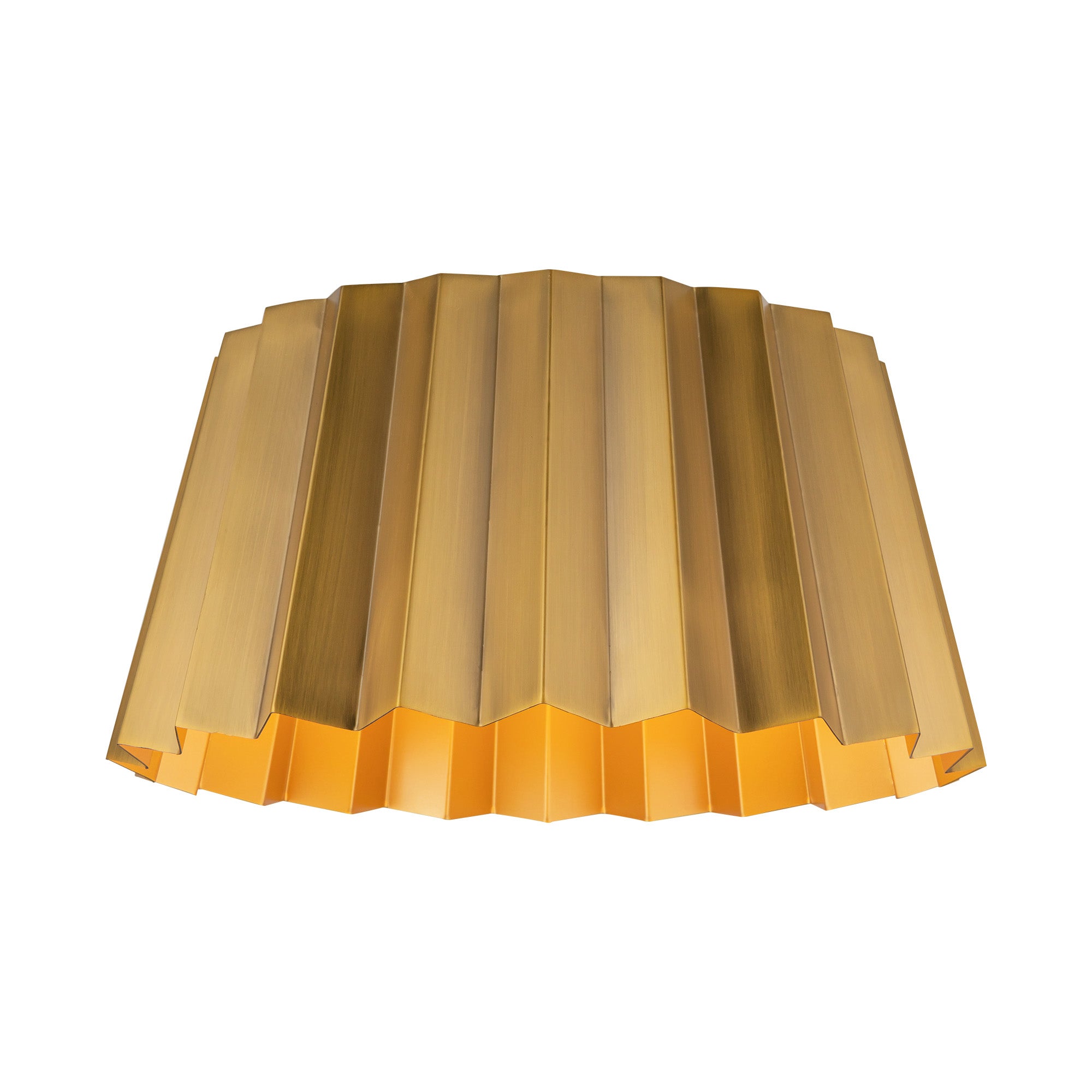 Plisse 14-in Aged Gold 2 Lights Flush Mount