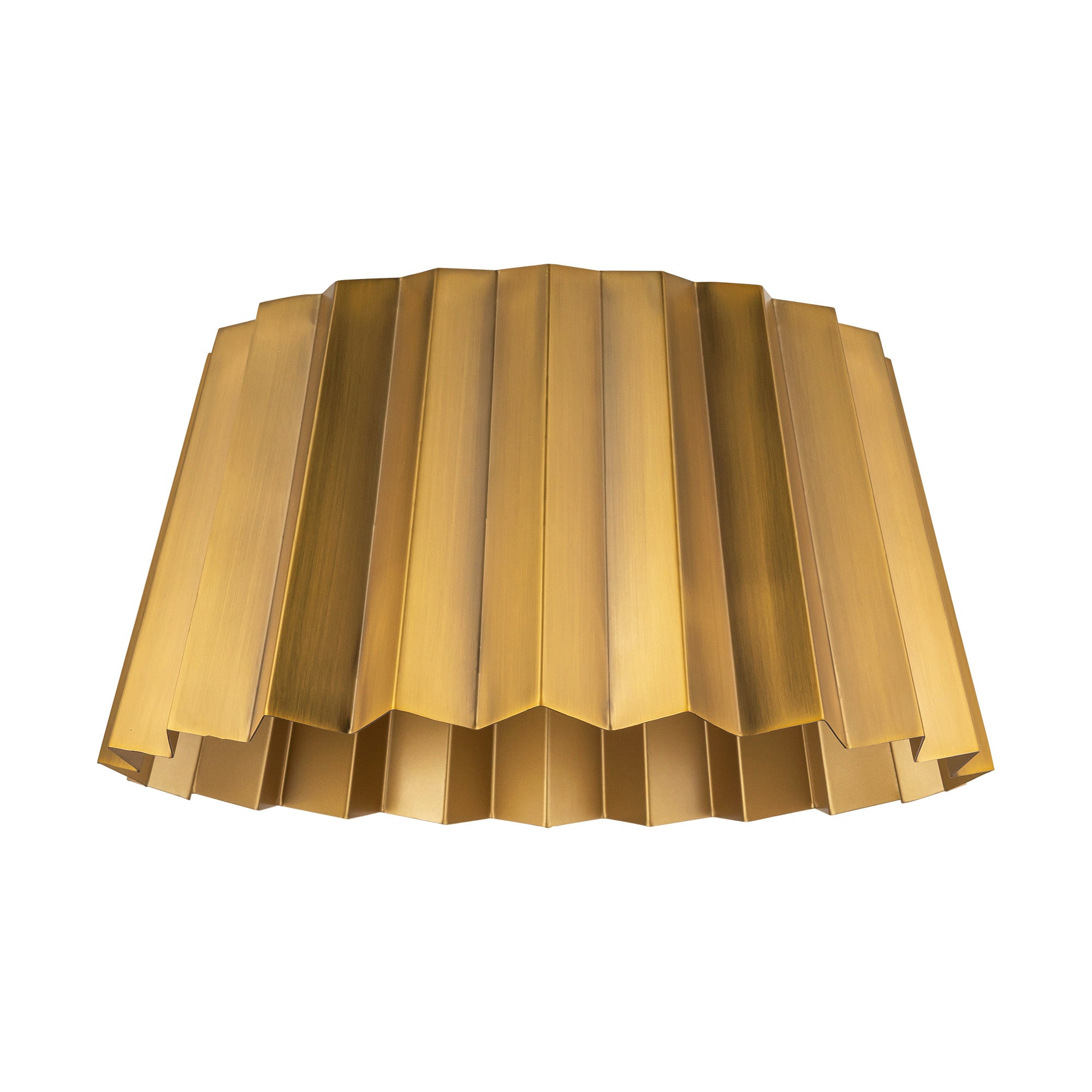 Plisse 14-in Aged Gold 2 Lights Flush Mount