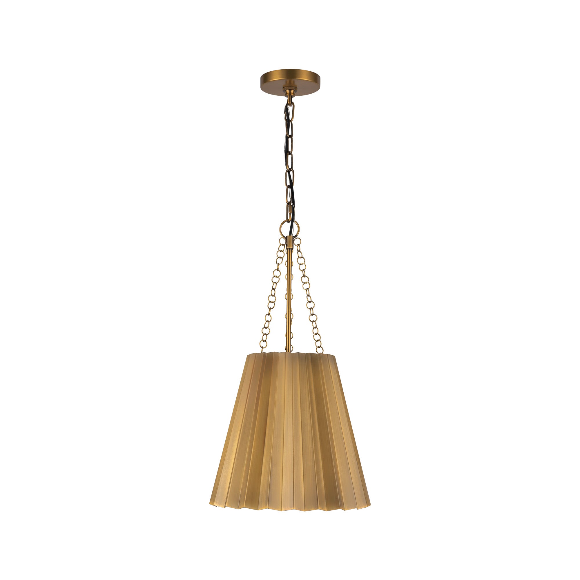 Plisse 12-in Aged Gold 1 Light Pendant