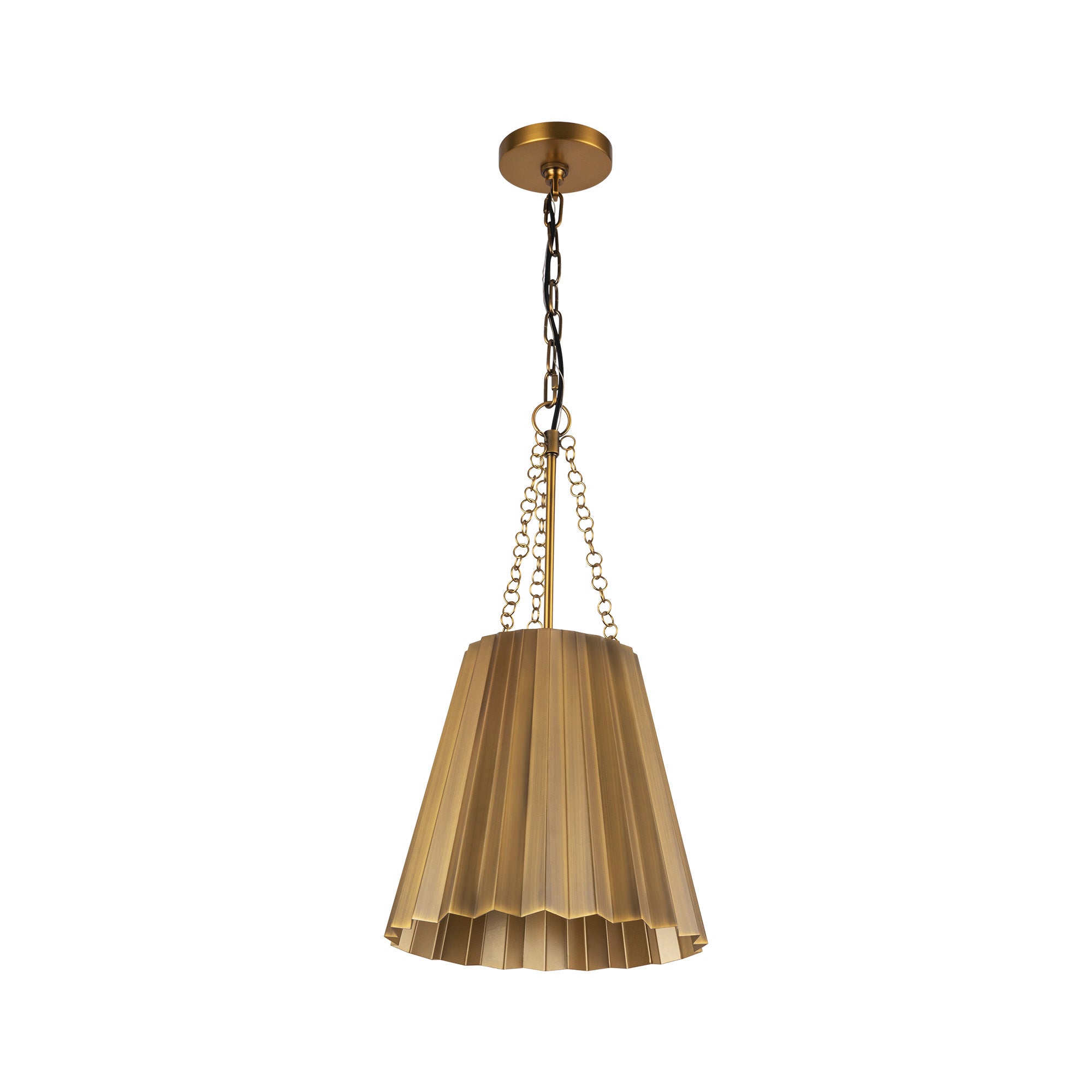 Plisse 12-in Aged Gold 1 Light Pendant