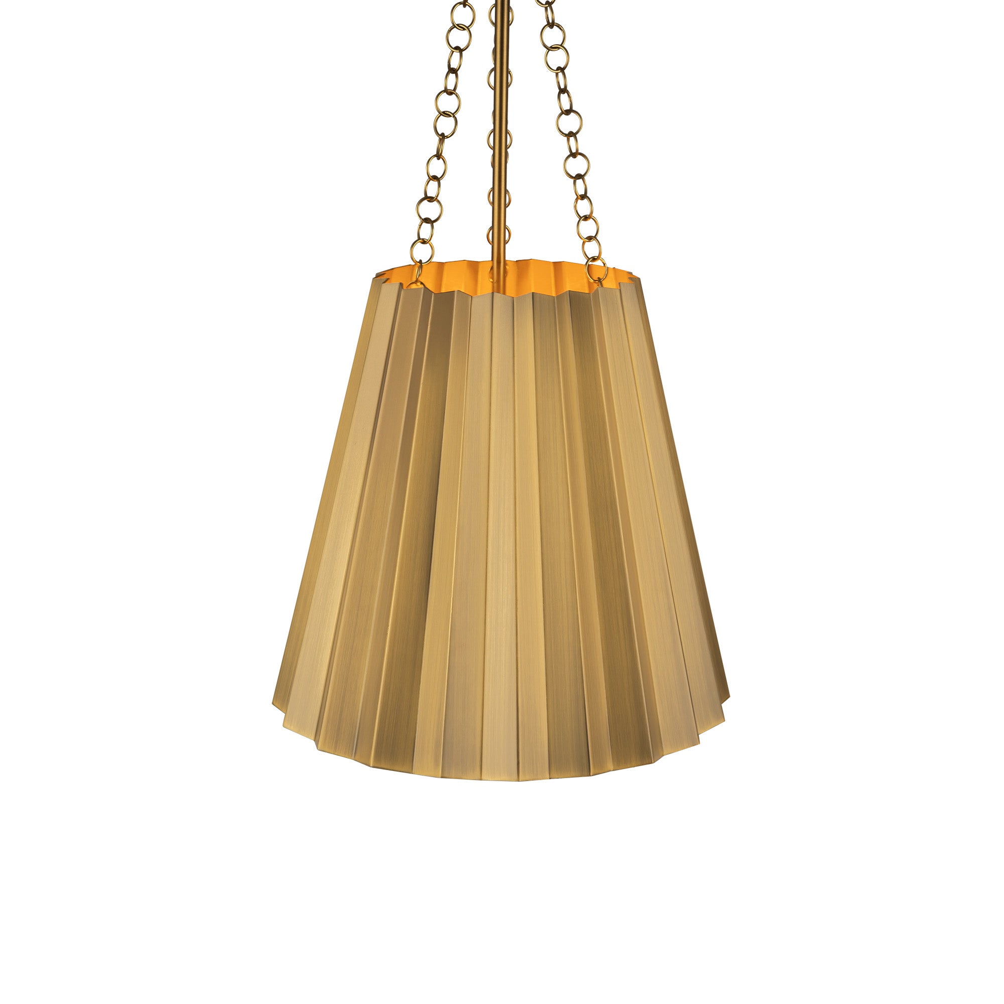 Plisse 12-in Aged Gold 1 Light Pendant