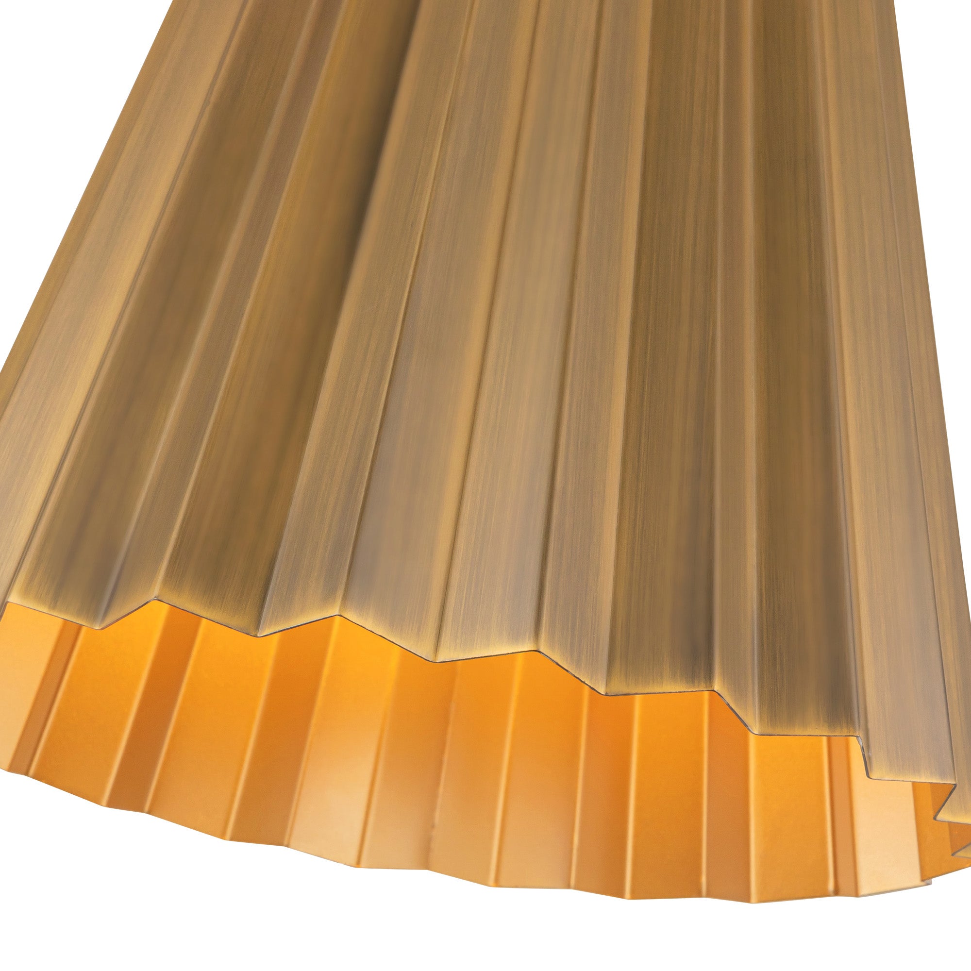 Plisse 12-in Aged Gold 1 Light Pendant