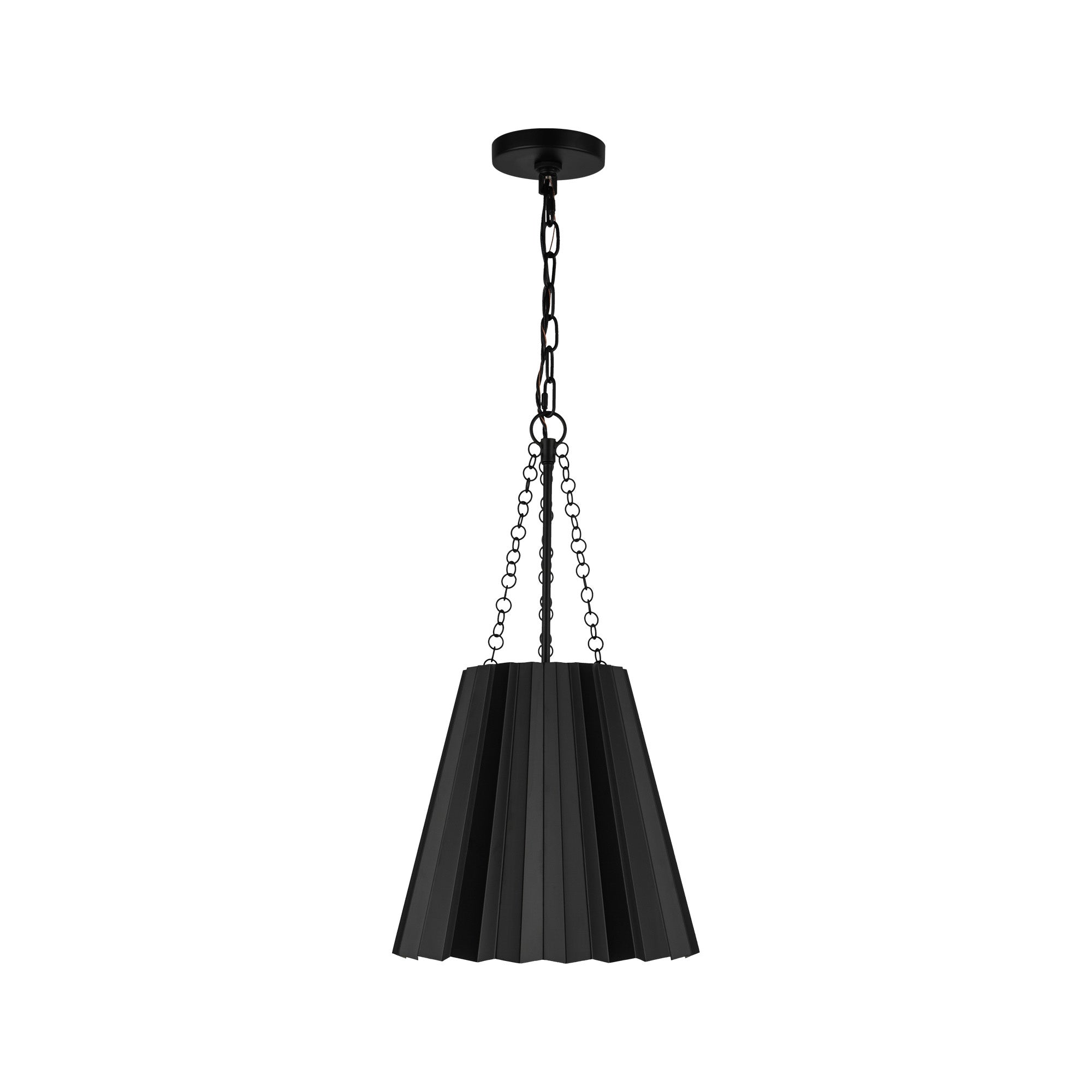 Plisse 12-in Matte Black 1 Light Pendant