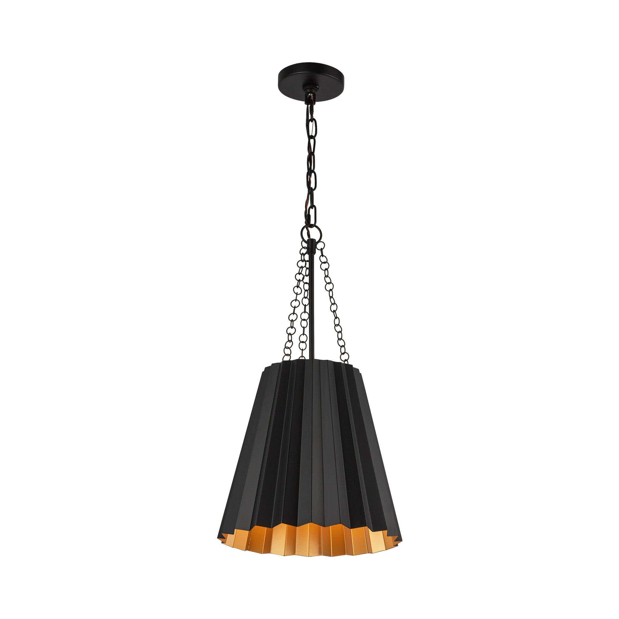 Plisse 12-in Matte Black 1 Light Pendant