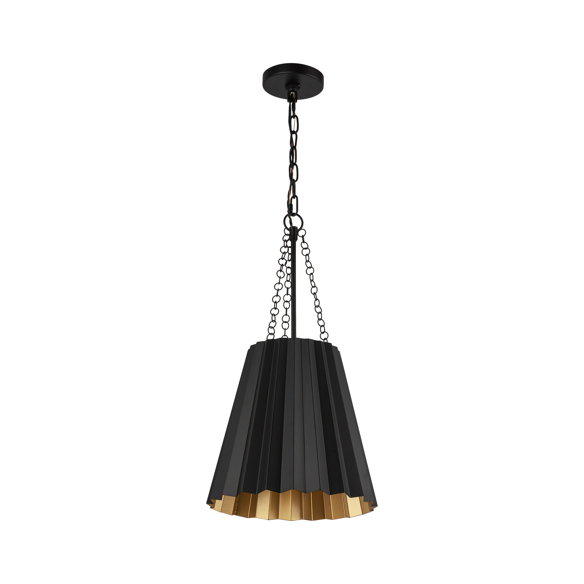 Plisse 12-in Matte Black 1 Light Pendant