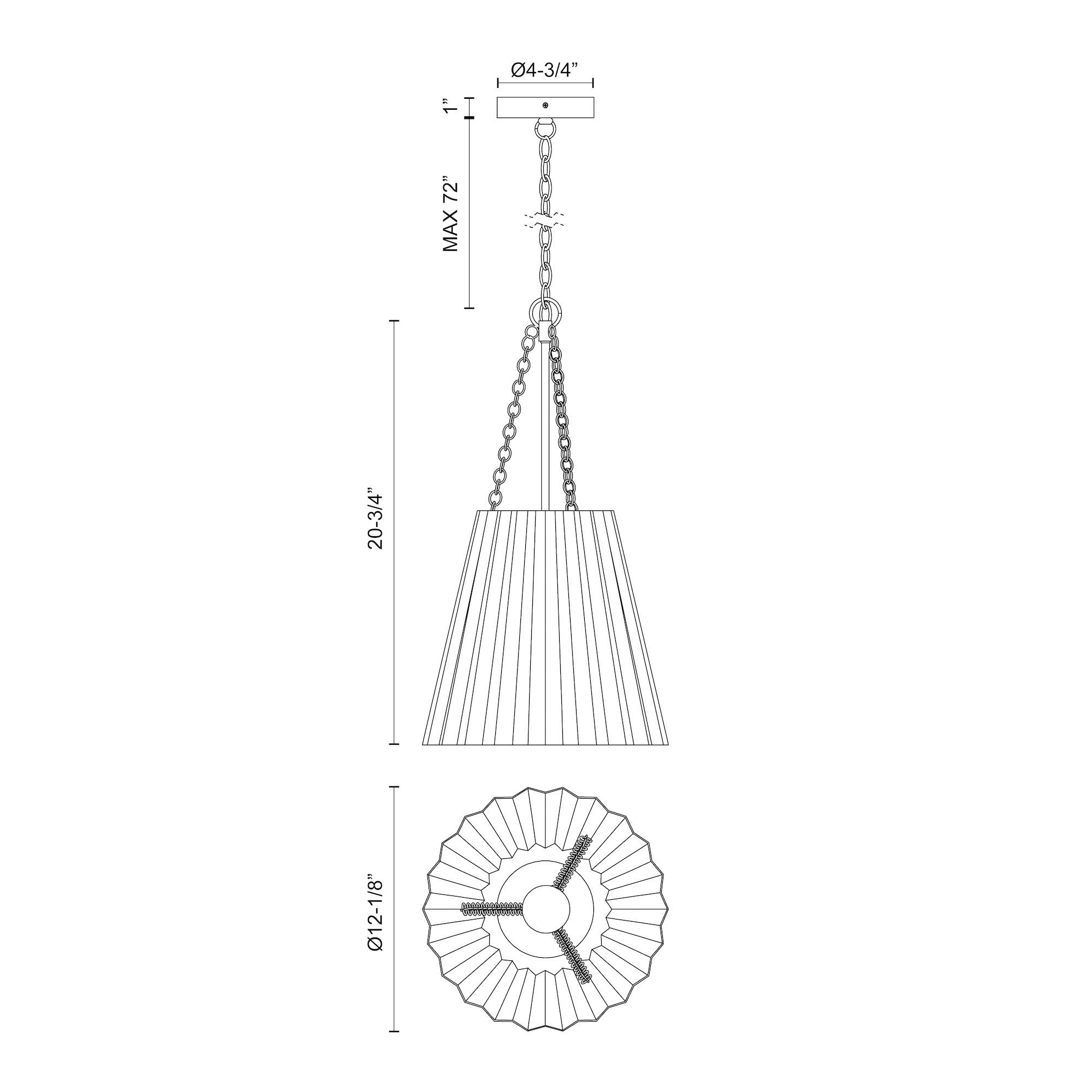 Plisse 12-in Matte Black 1 Light Pendant