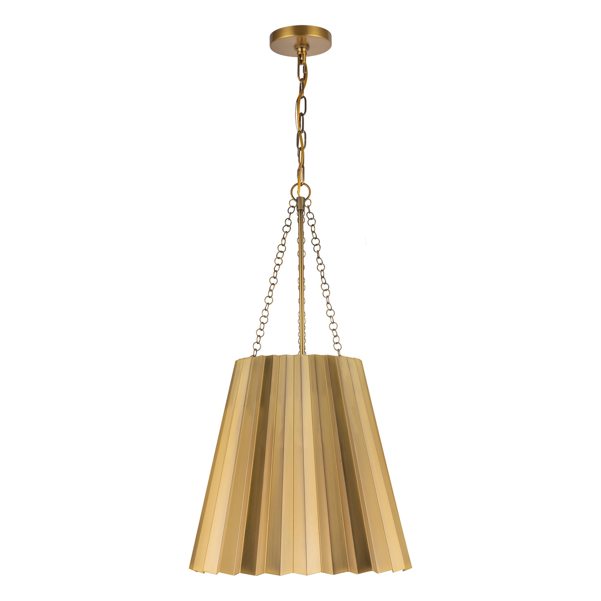 Plisse 16-in Aged Gold 1 Light Pendant