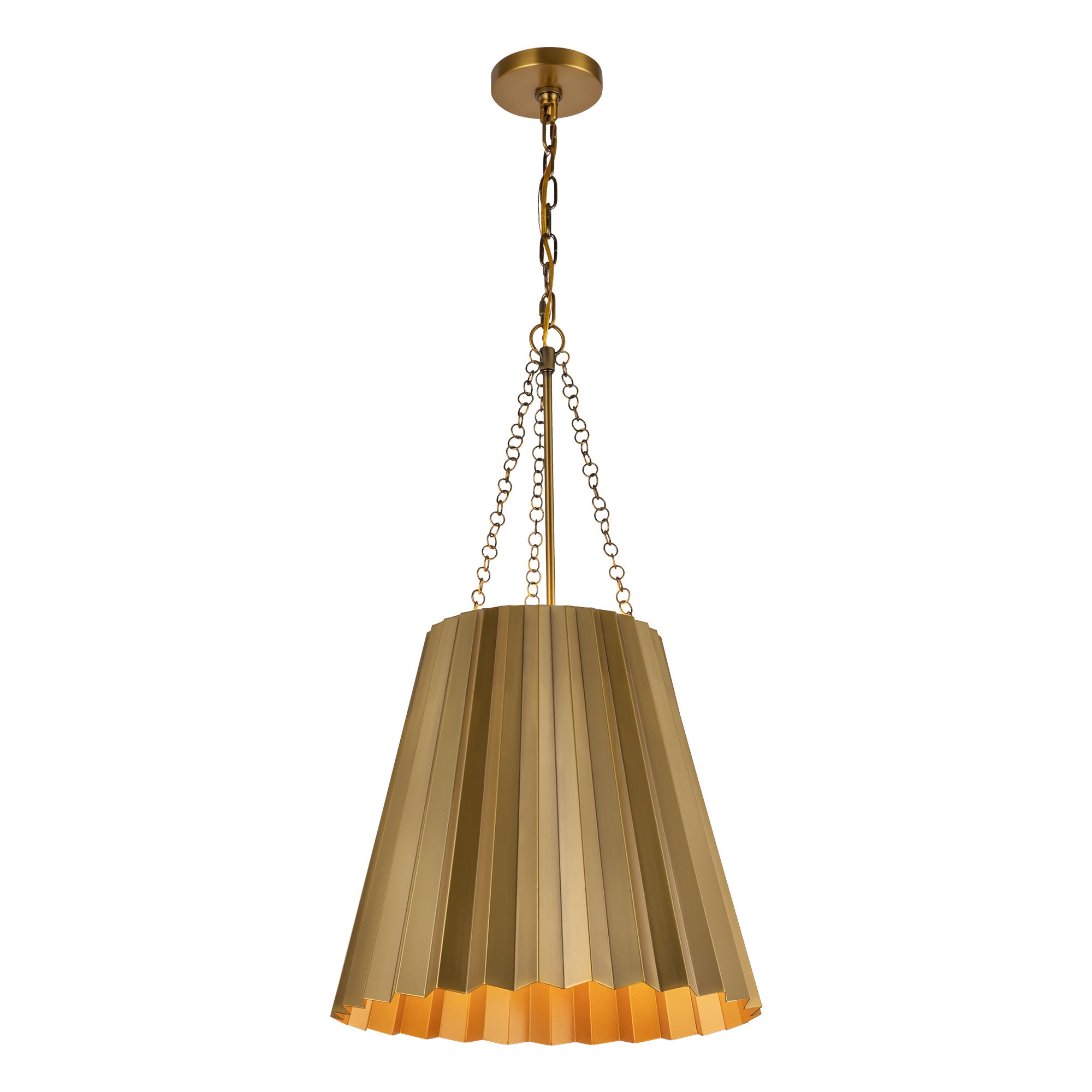 Plisse 16-in Aged Gold 1 Light Pendant