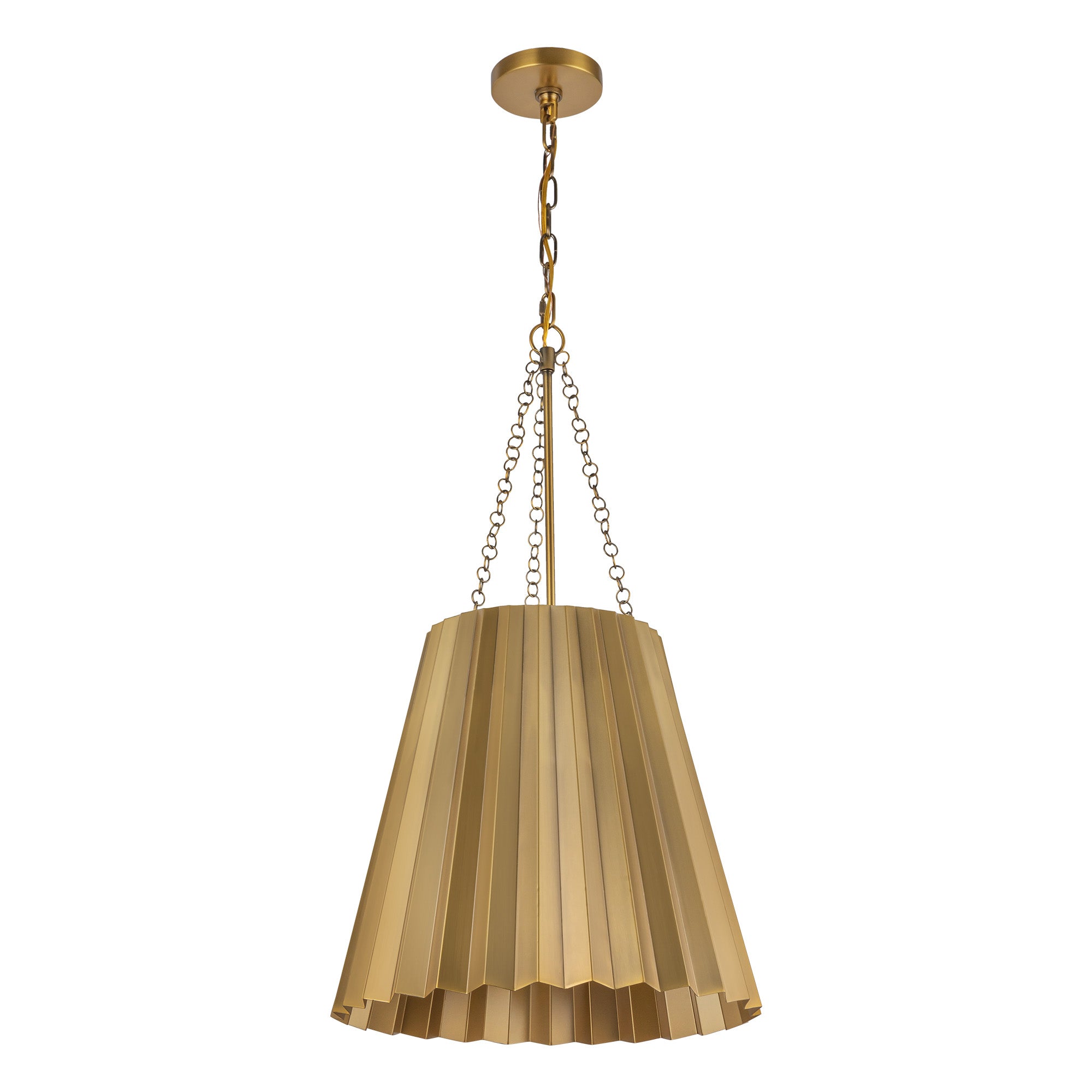 Plisse 16-in Aged Gold 1 Light Pendant