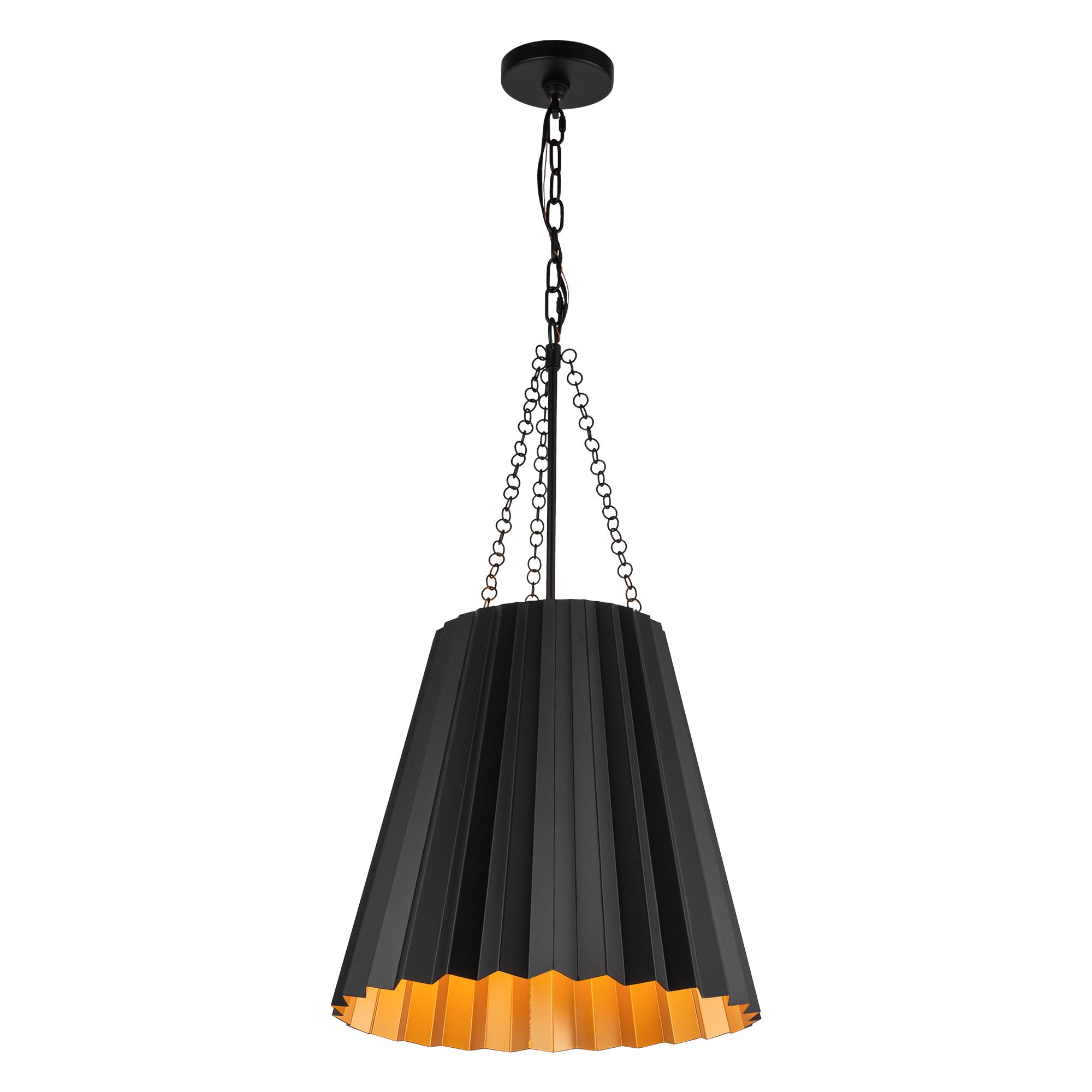 Plisse 16-in Matte Black 1 Light Pendant