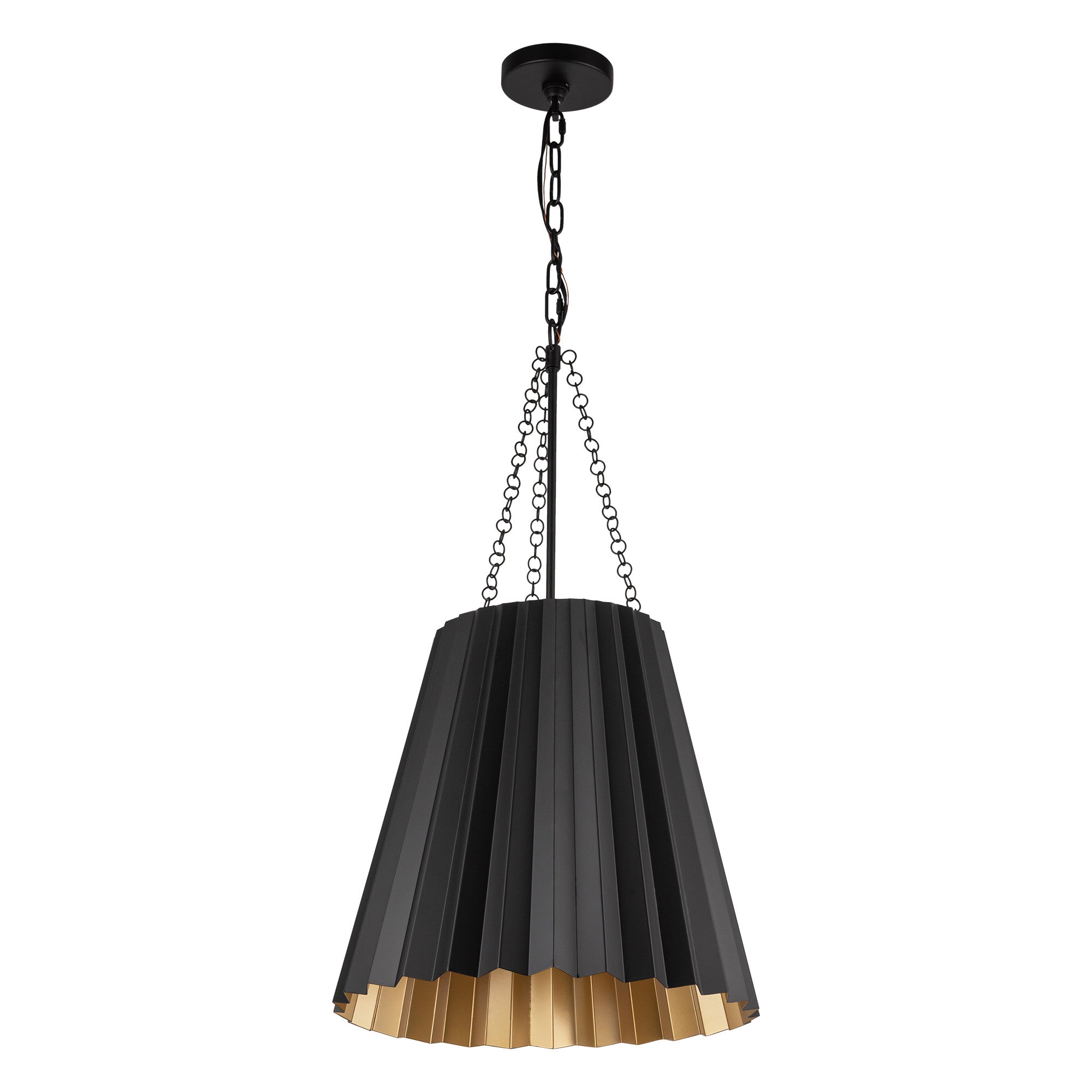Plisse 16-in Matte Black 1 Light Pendant
