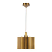 Plisse 12-in Aged Gold 1 Light Pendant
