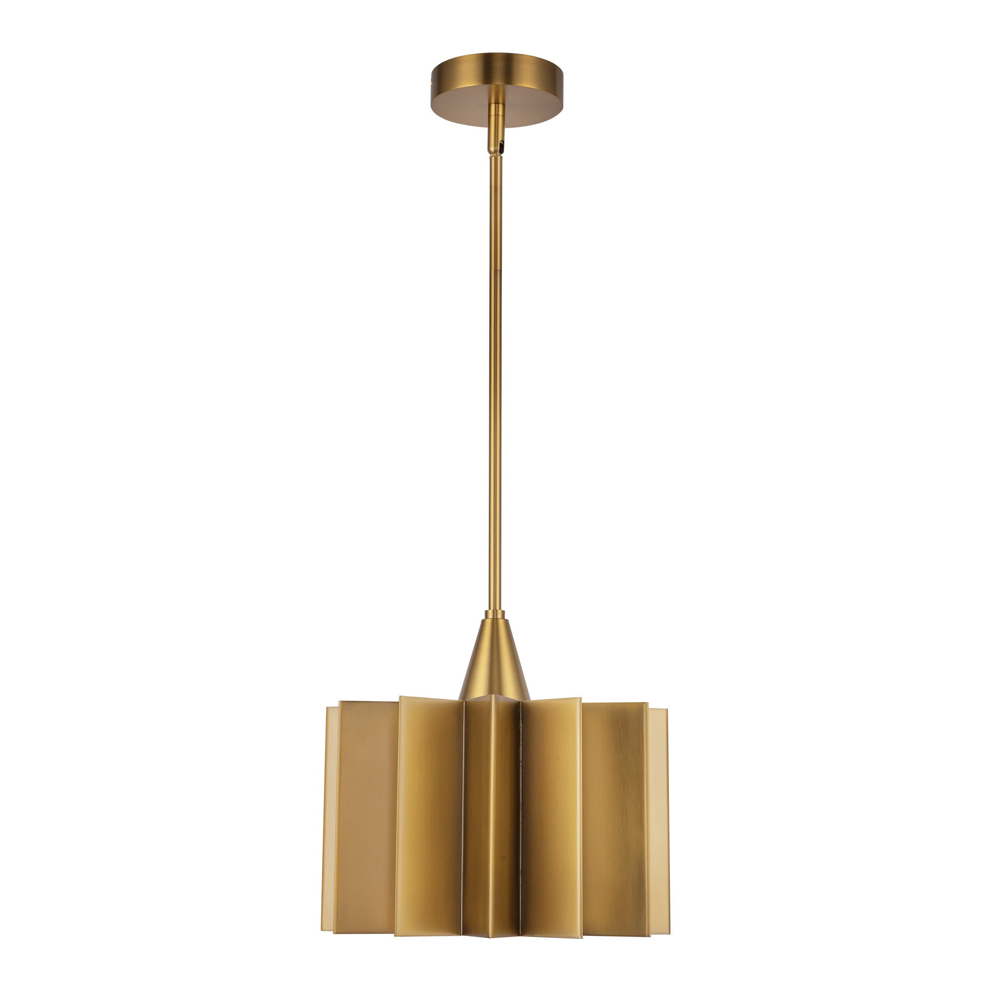 Plisse 12-in Aged Gold 1 Light Pendant