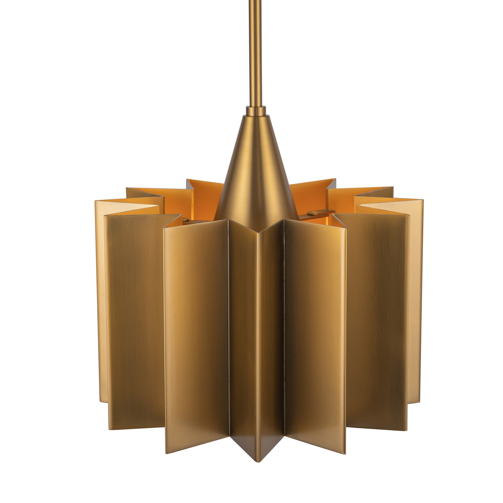 Plisse 12-in Aged Gold 1 Light Pendant
