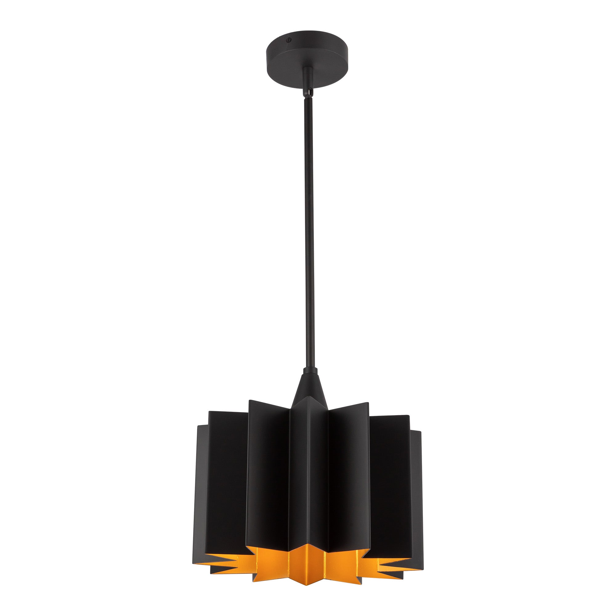 Plisse 12-in Matte Black 1 Light Pendant