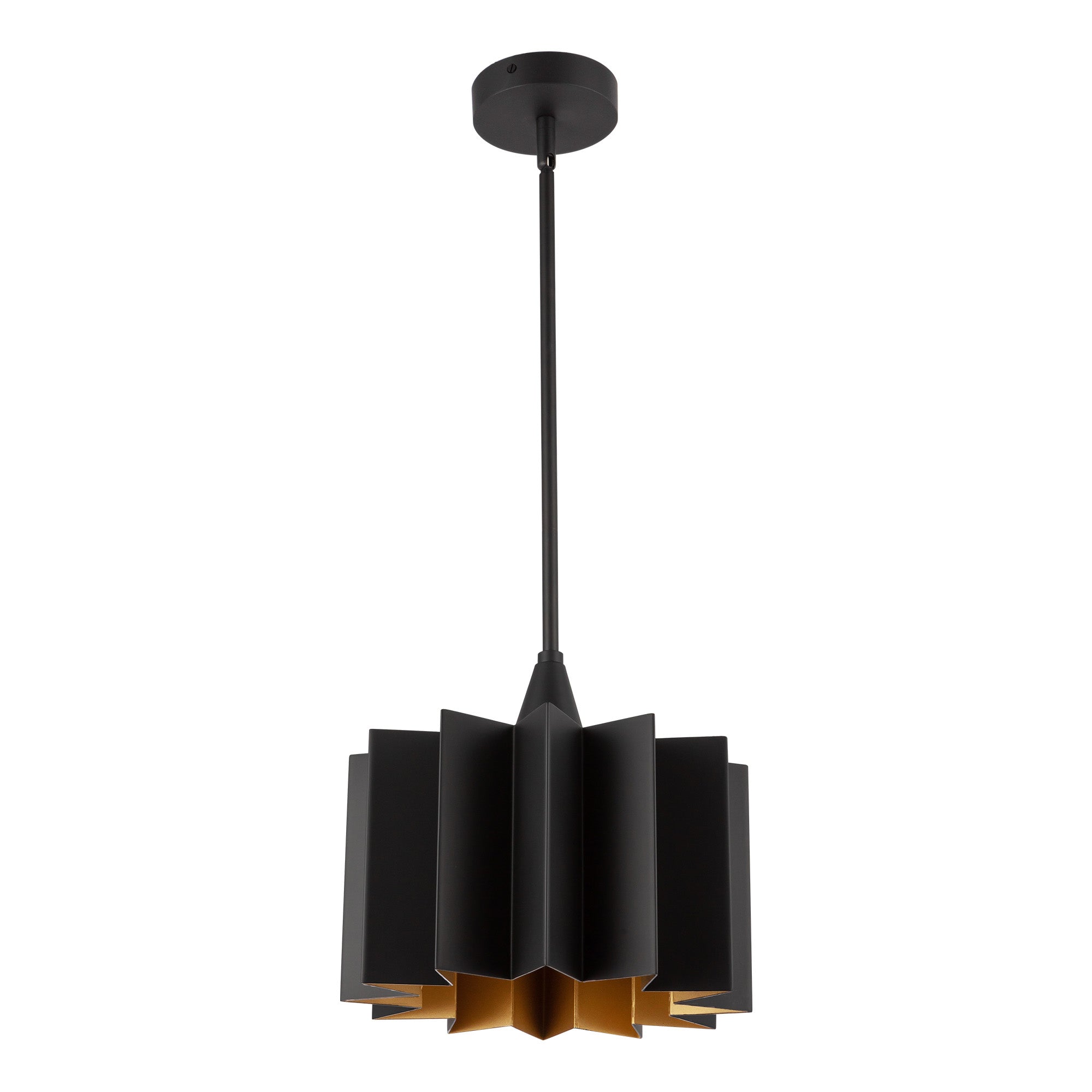 Plisse 12-in Matte Black 1 Light Pendant