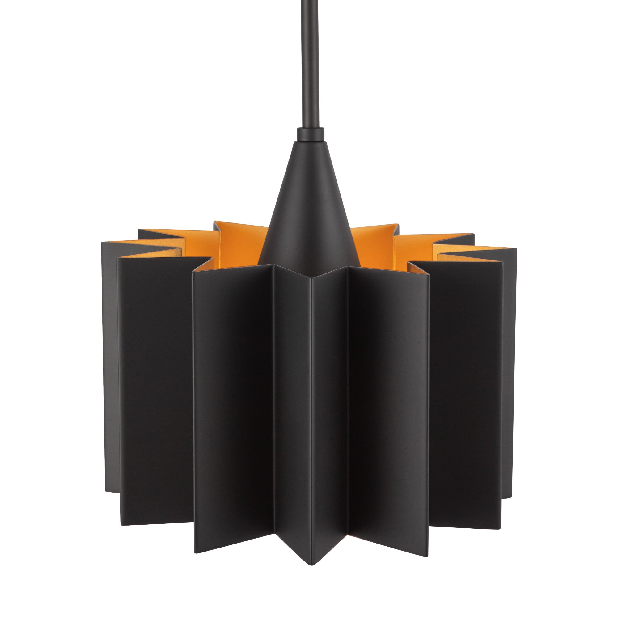 Plisse 12-in Matte Black 1 Light Pendant