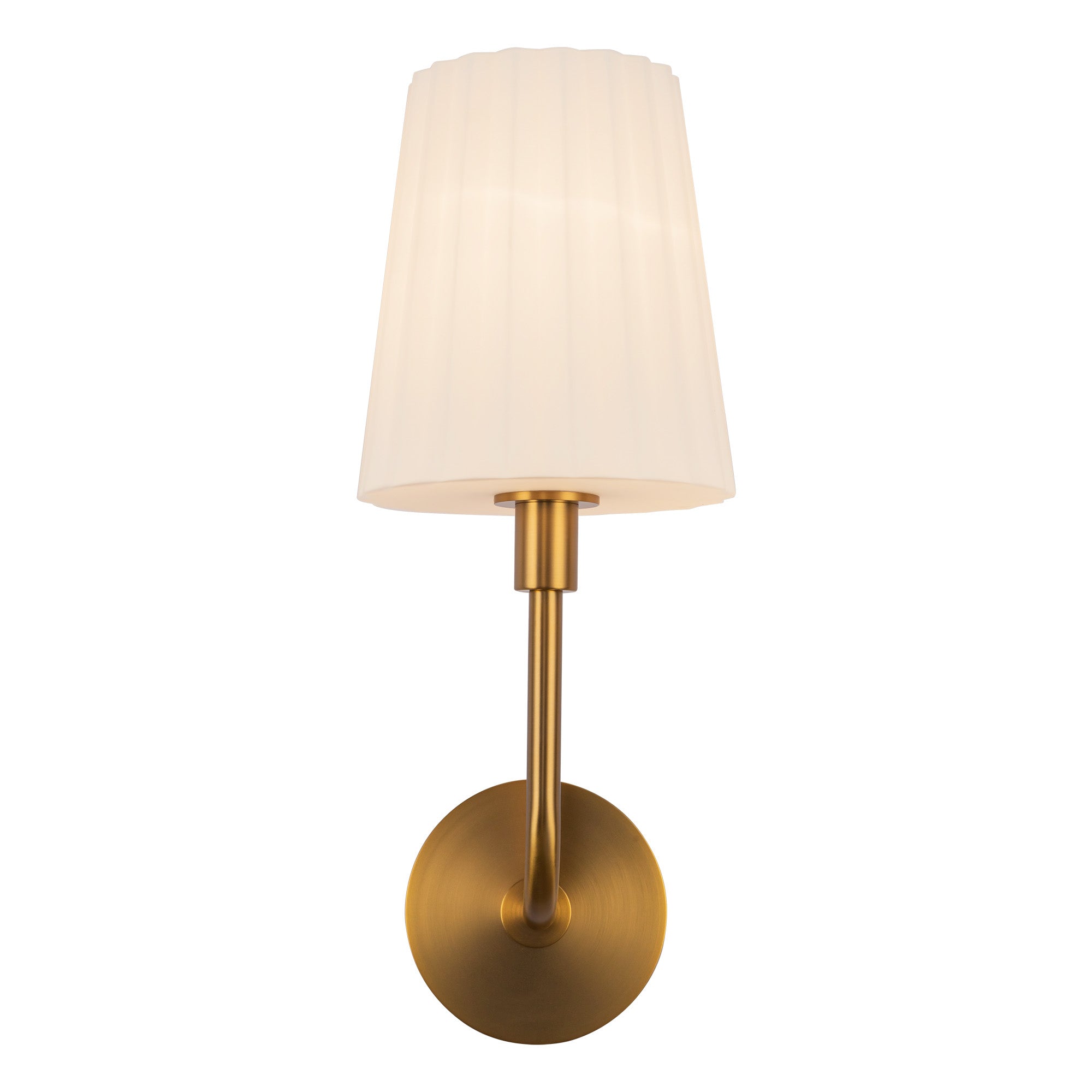 Plisse 7-in Aged Gold/Opal Matte Glass 1 Light Wall/Vanity