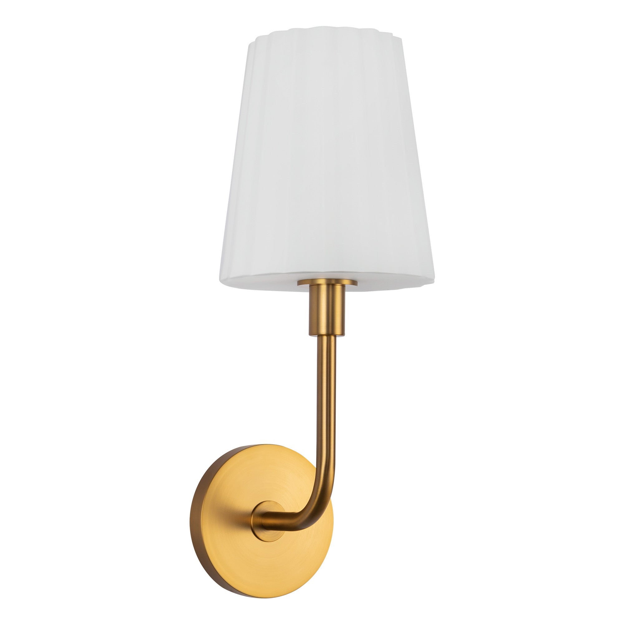 Plisse 7-in Aged Gold/Opal Matte Glass 1 Light Wall/Vanity