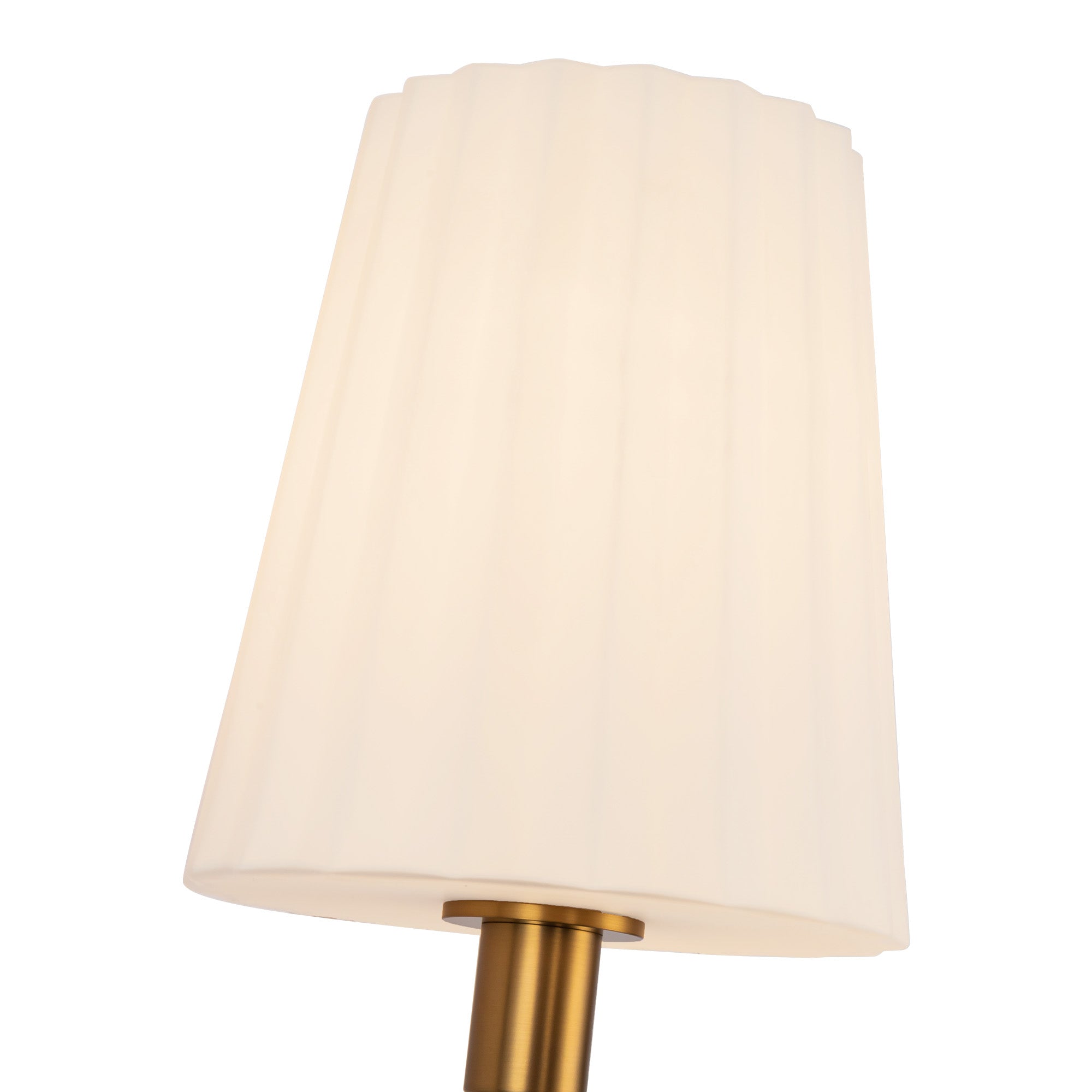 Plisse 7-in Aged Gold/Opal Matte Glass 1 Light Wall/Vanity