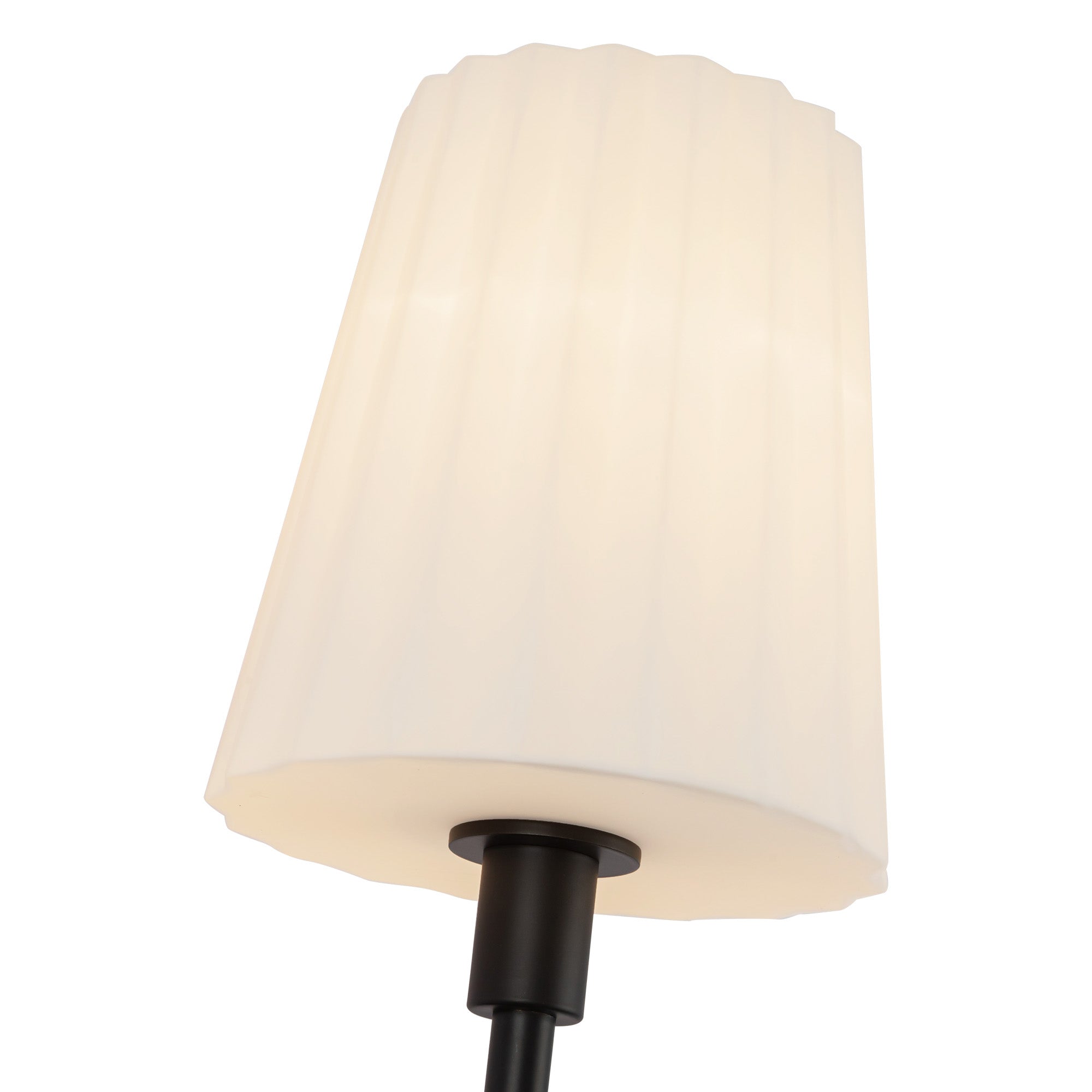 Plisse 7-in Matte Black/Opal Matte Glass 1 Light Wall/Vanity