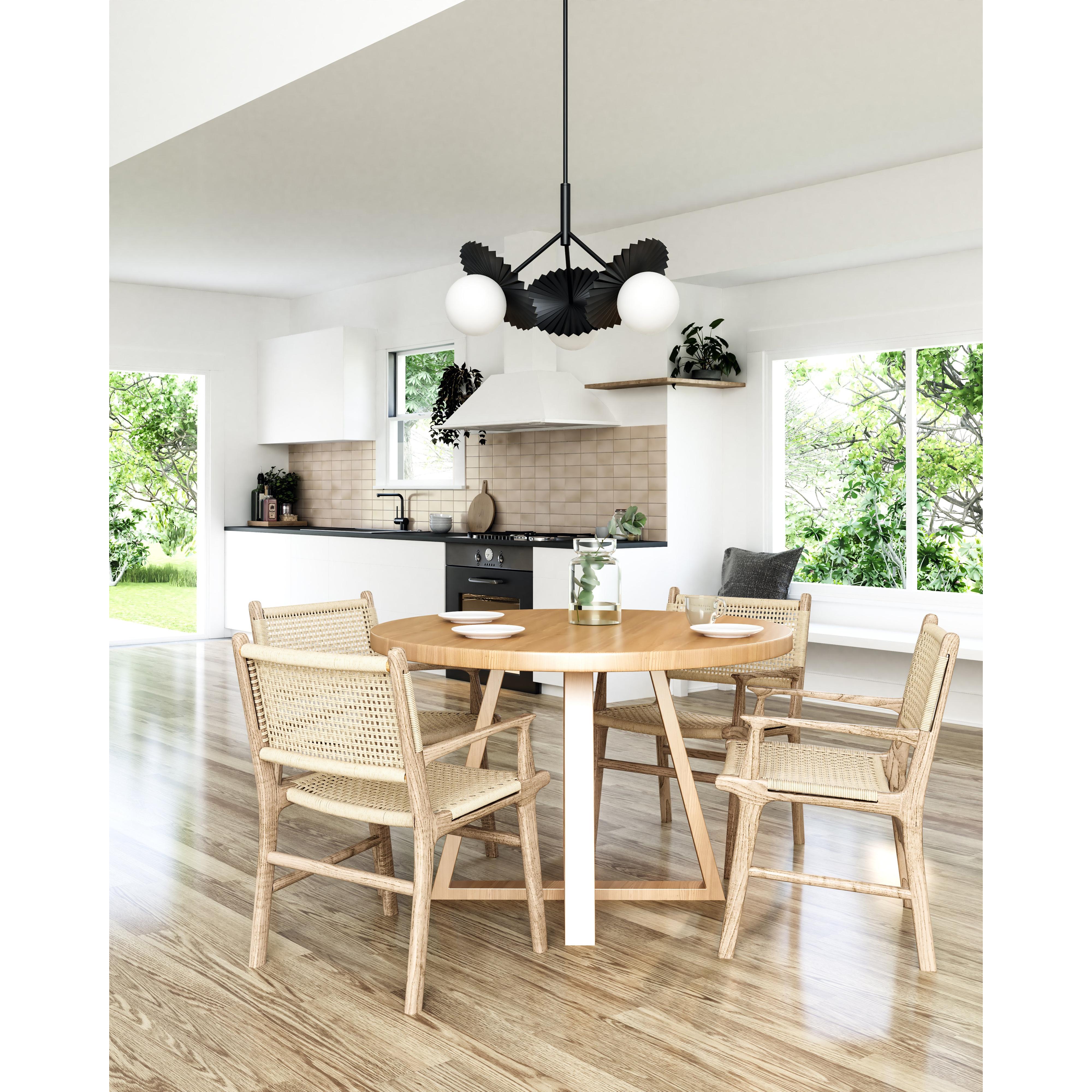 Plume 34-in Matte Black/Opal Glass 3 Lights Chandeliers