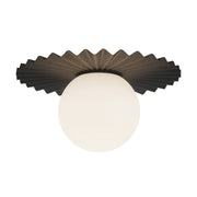 Plume 12-in Matte Black/Opal Matte Glass 1 Light Flush Mount