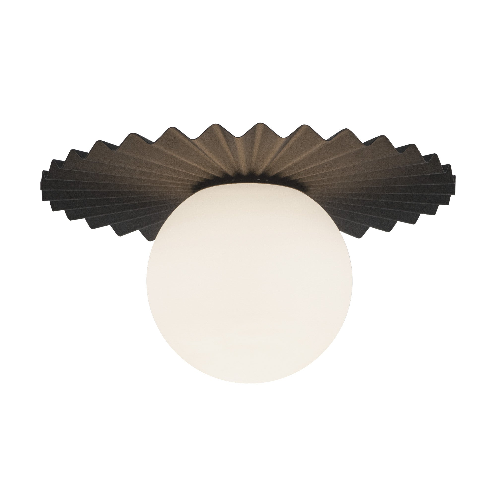 Plume 12-in Matte Black/Opal Matte Glass 1 Light Flush Mount