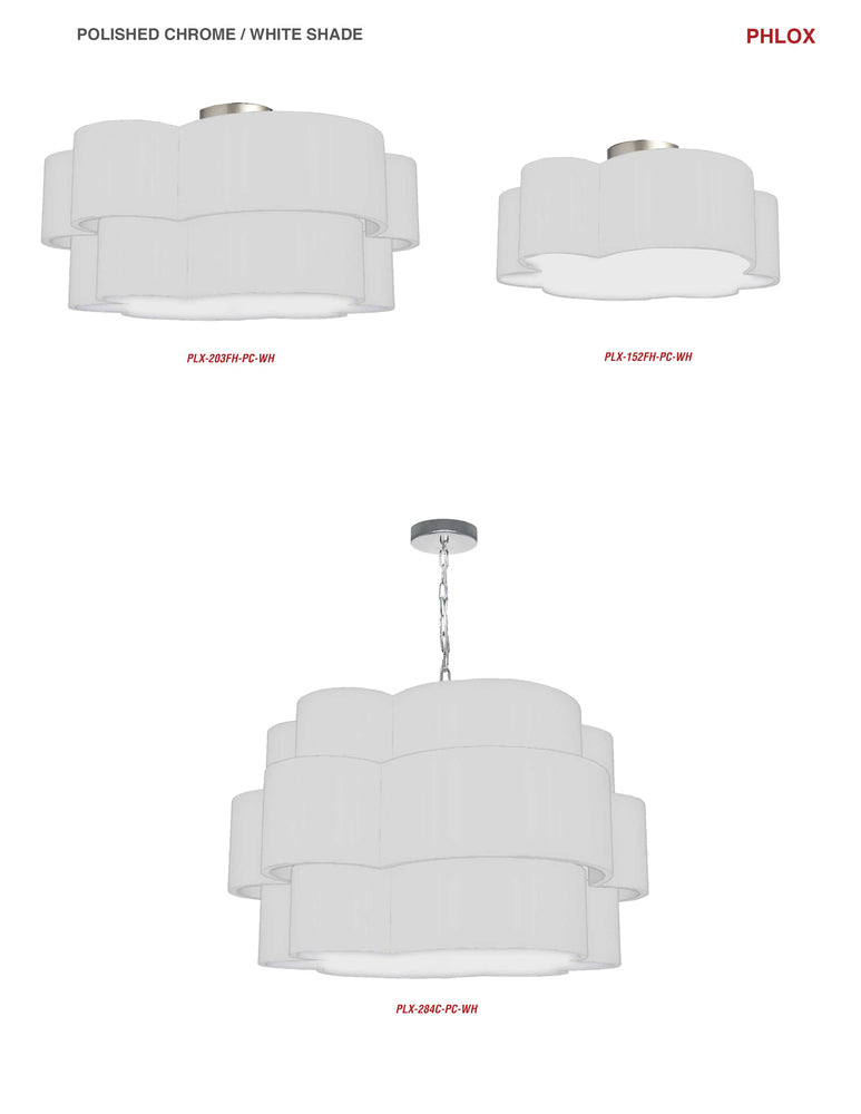 Dainolite PHLOX PLX-152FH-PC-WH Flush Mount Contemporary - Polished Chrome