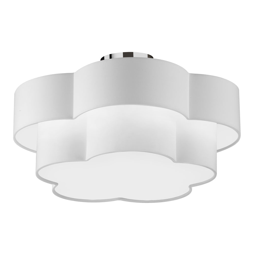 Dainolite PHLOX PLX-203FH-PC-WH Flush Mount Contemporary - Polished Chrome