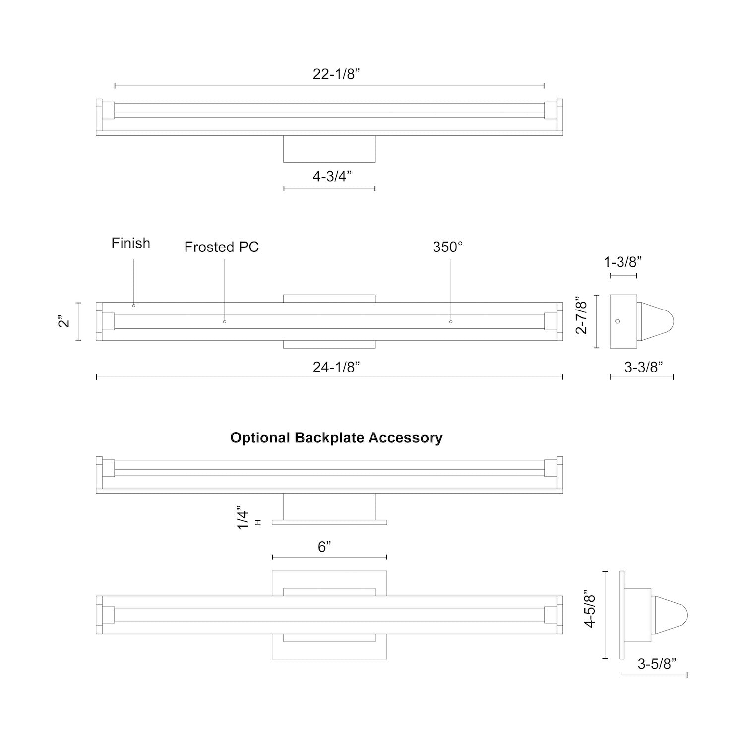 Plymouth 24-in Chrome LED Vanity