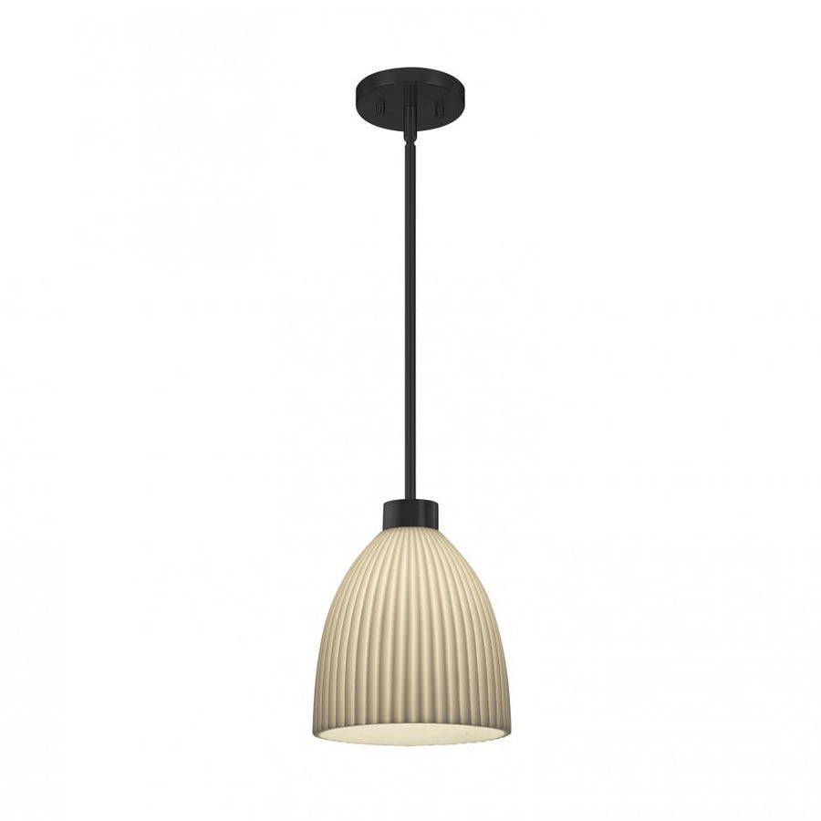 1-Light Large Tapered Cylinder Curved Pendant