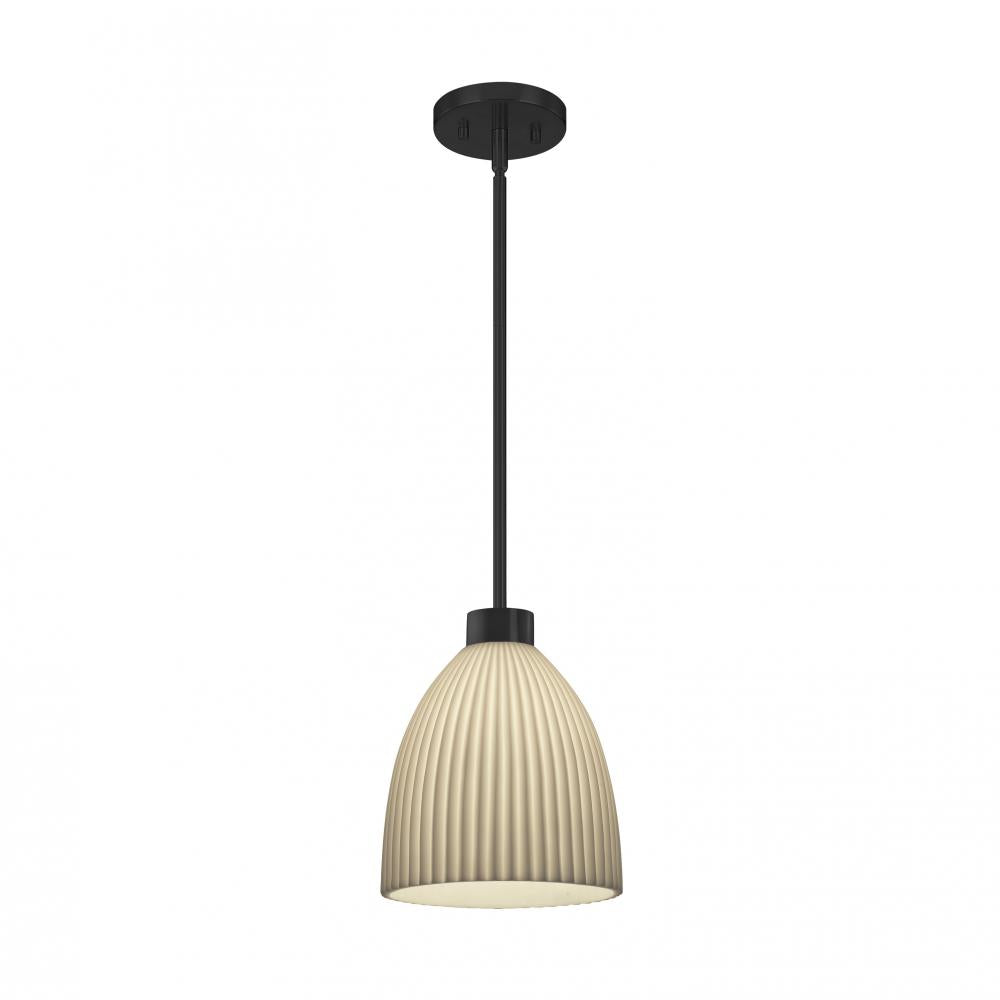 1-Light Large Tapered Cylinder Curved Pendant