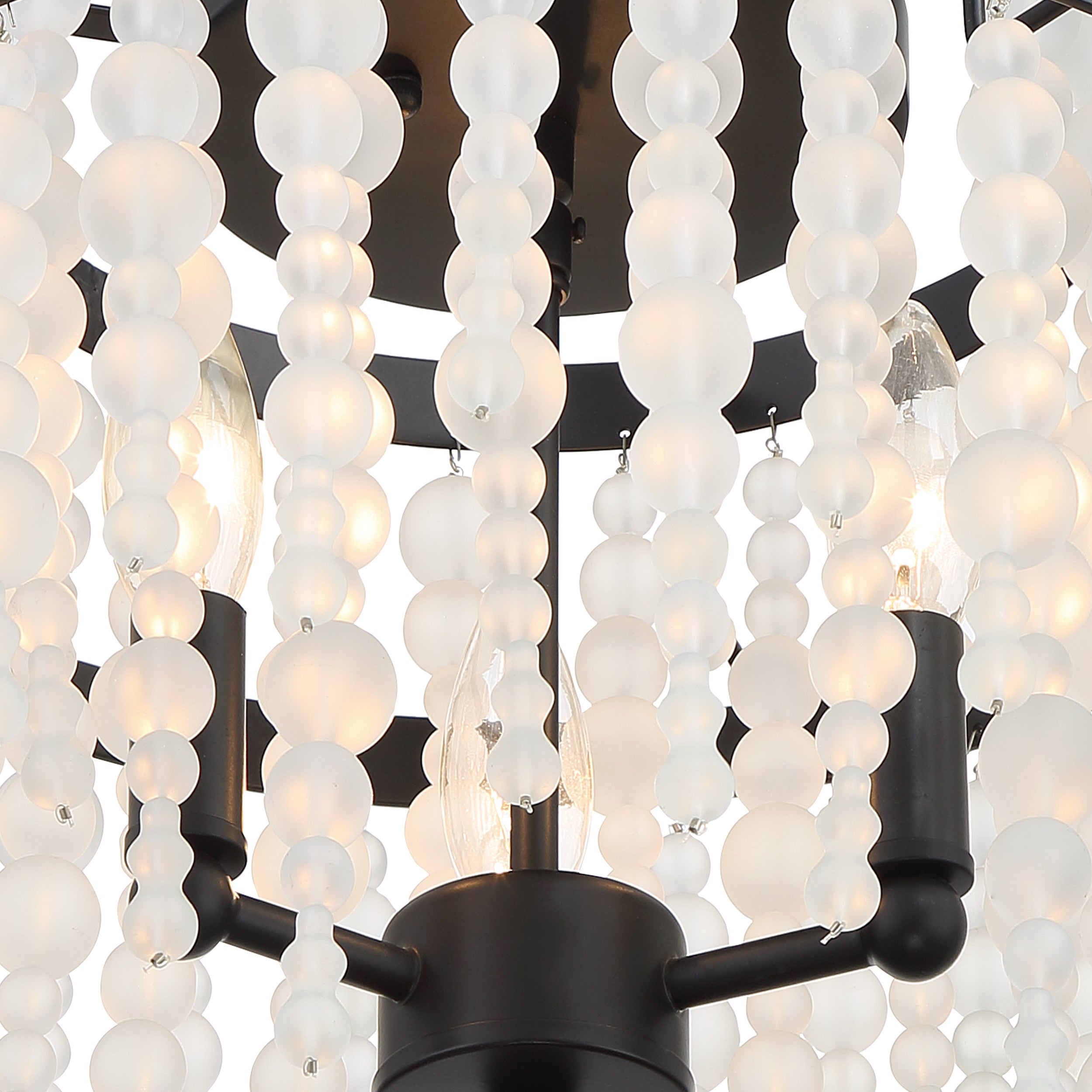 Crystorama Poppy POP-A5073-MK-FR – 15 Inch – 3 Light – Semi Flush Mount Light – Matte Black – Damp Rated