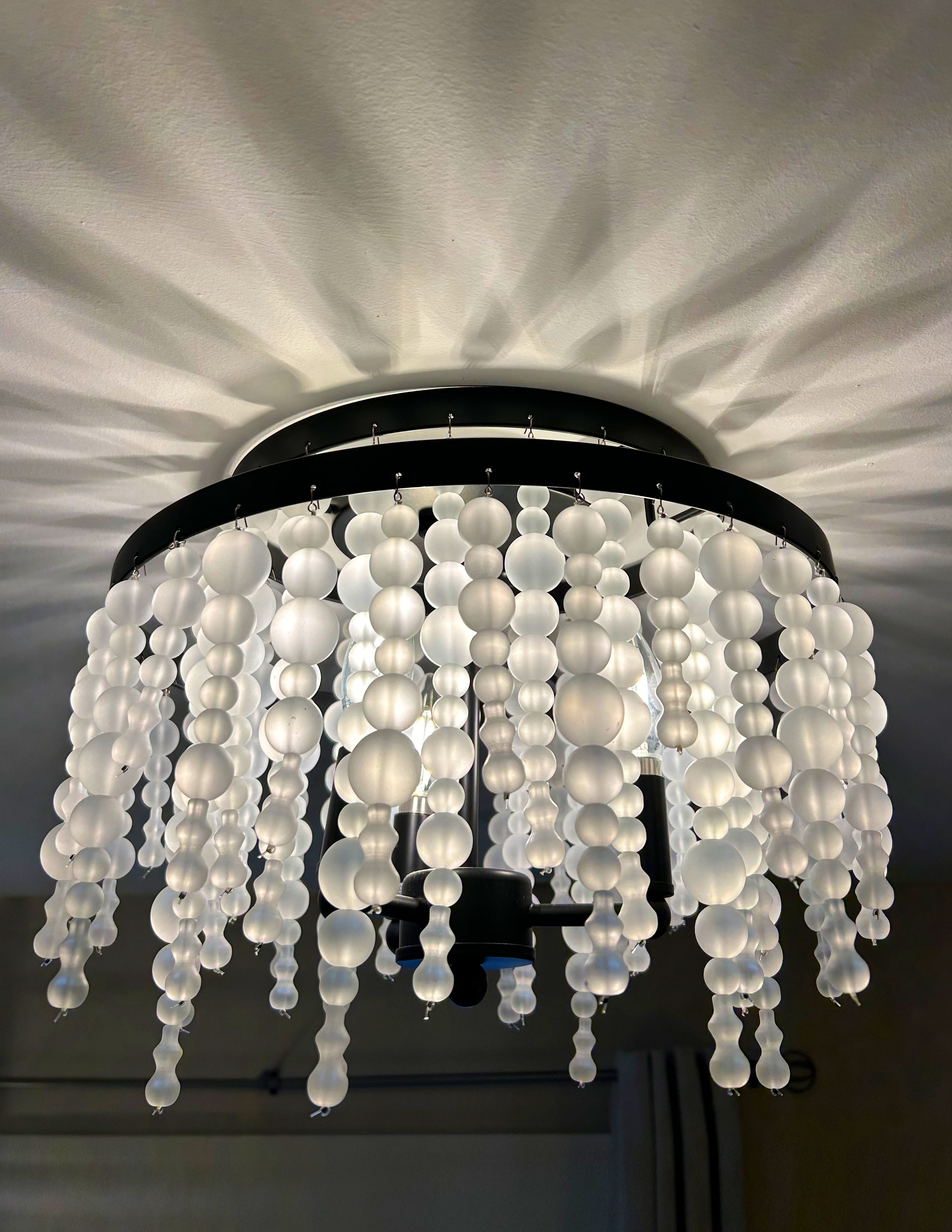 Crystorama Poppy POP-A5073-MK-FR – 15 Inch – 3 Light – Semi Flush Mount Light – Matte Black – Damp Rated