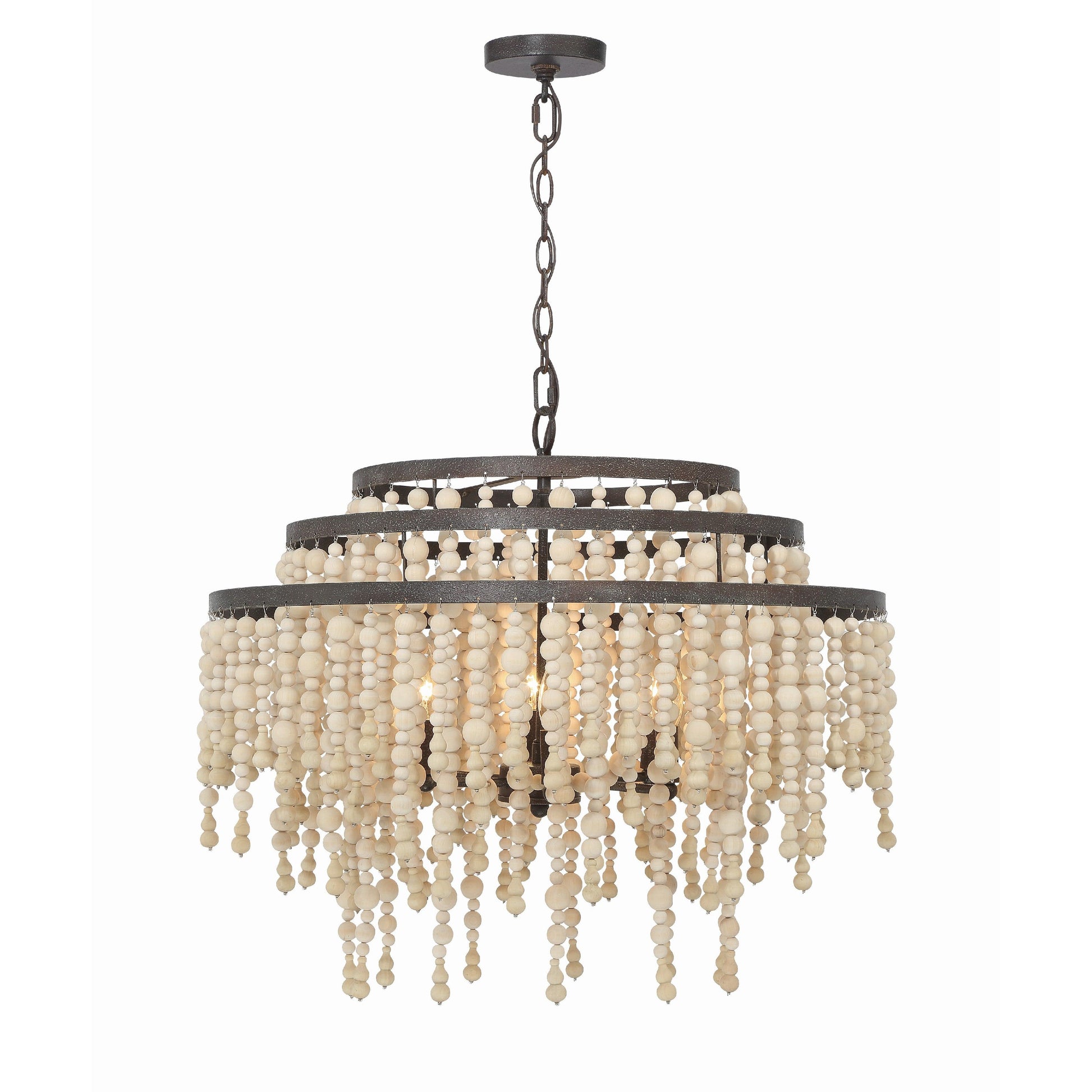 Crystorama Poppy POP-A5076-FB – 26.5 Inch – 6 Light – Chandelier – Forged Bronze – Damp Rated