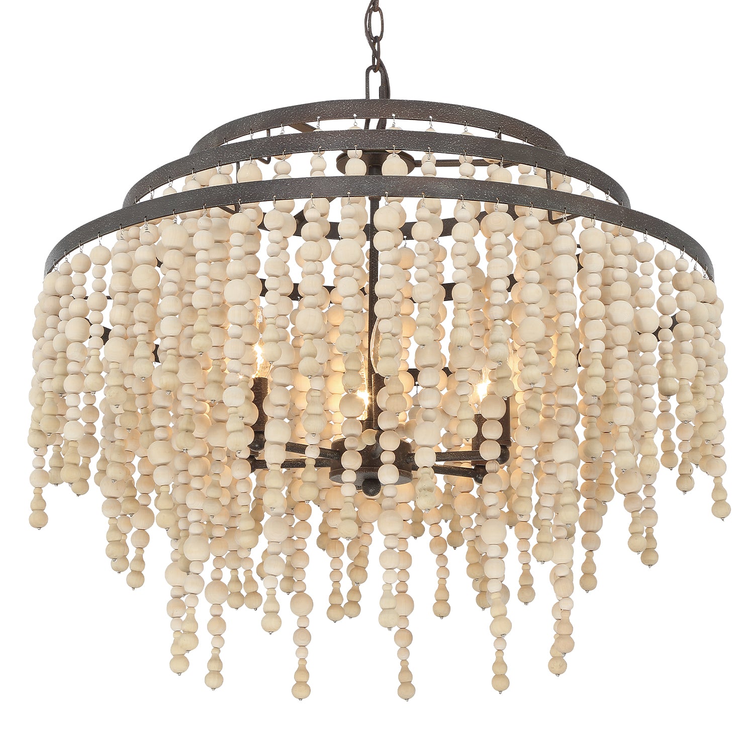 Crystorama Poppy POP-A5076-FB – 26.5 Inch – 6 Light – Chandelier – Forged Bronze – Damp Rated