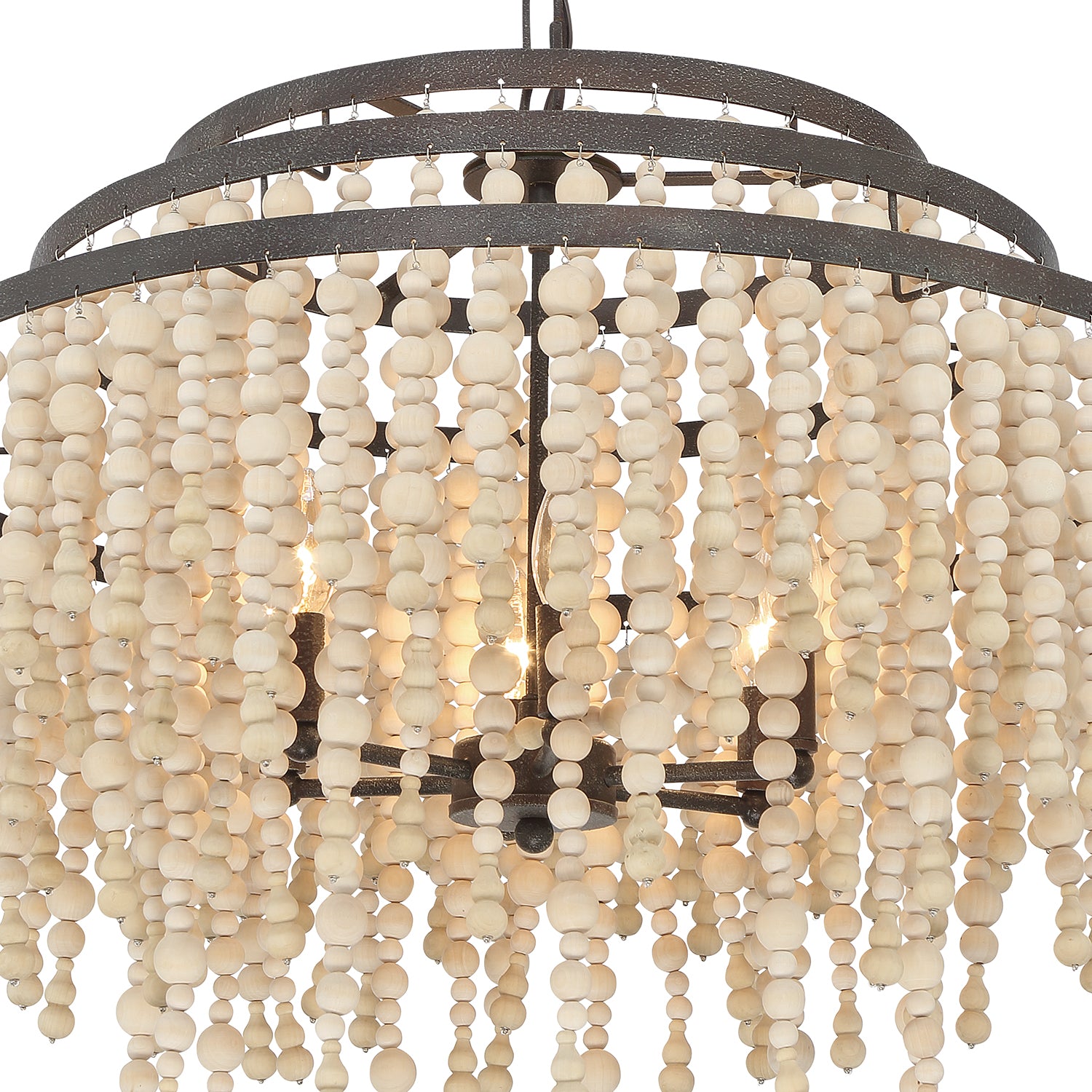 Crystorama Poppy POP-A5076-FB – 26.5 Inch – 6 Light – Chandelier – Forged Bronze – Damp Rated