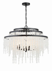 Crystorama Poppy POP-A5076-MK-FR – 26.5 Inch – 6 Light – Chandelier – Matte Black – Damp Rated