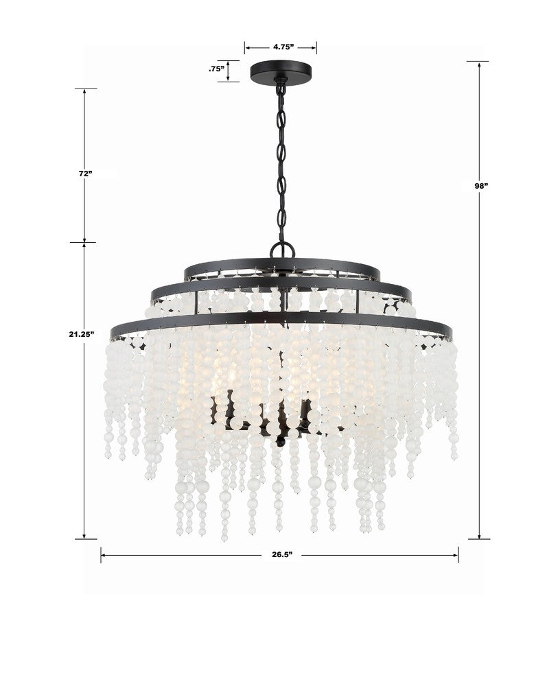 Crystorama POPPY POP-A5076-MK-FR Chandelier Americana - Matte Black