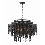 Crystorama Poppy POP-A5076-MK – 26.5 Inch – 6 Light – Chandelier – Matte Black – Damp Rated