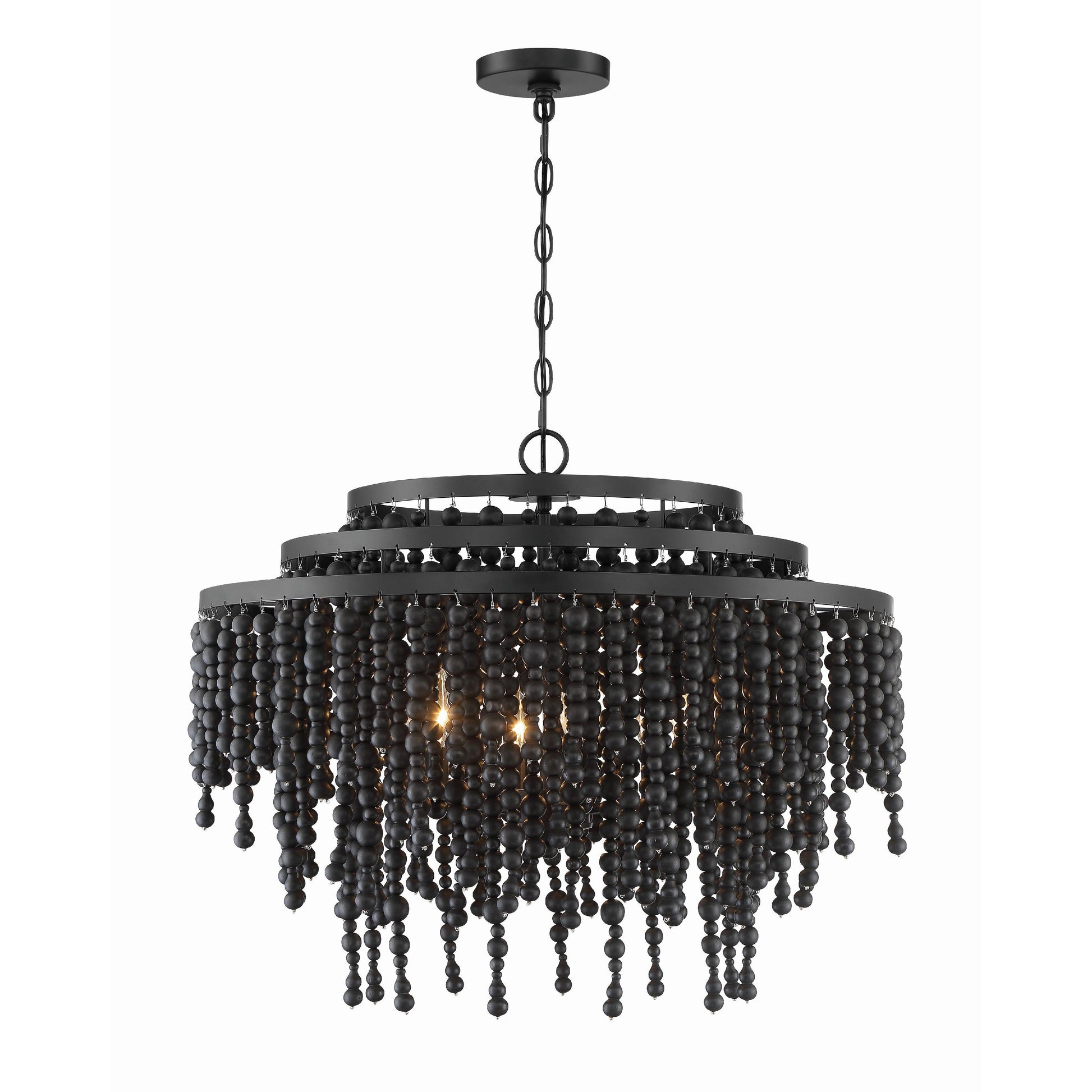 Crystorama Poppy POP-A5076-MK – 26.5 Inch – 6 Light – Chandelier – Matte Black – Damp Rated